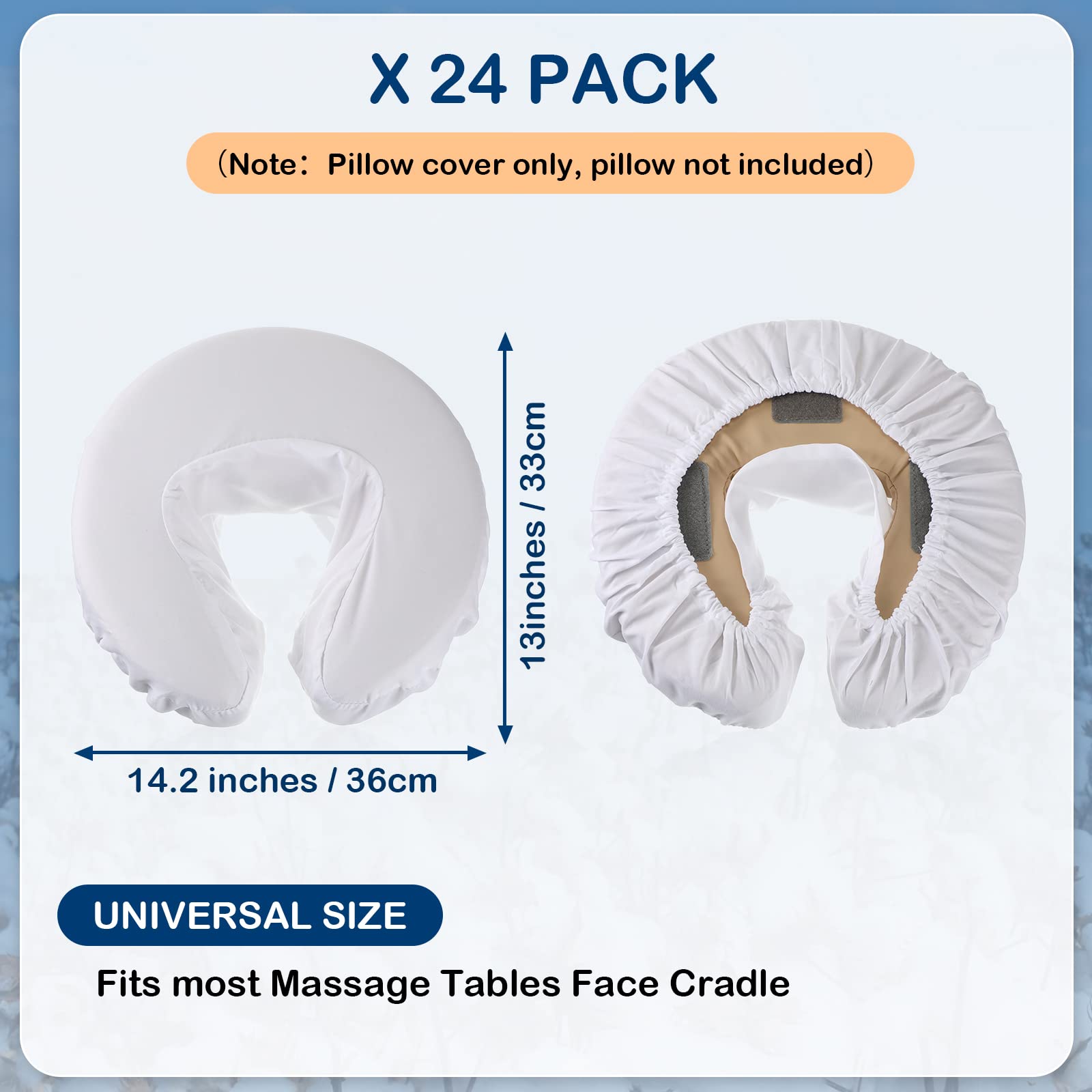 Macarrie 24 Pcs Face Cradle Covers for Massage Table Microfiber Reusable Soft Thicker Massage Table Headrest Covers Bulk Oil Proof Cradle Head Rest Sheets for Spa Beauty Salons(Beige)