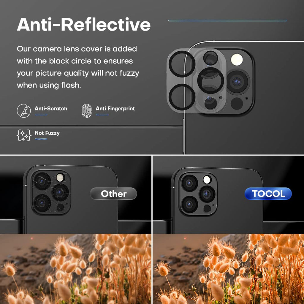 TOCOL [3 Pack] Compatible for Google Pixel 6 5G 6.4'' Tempered Glass Screen Protector & Glass Camera Lens Protector, Case Friendly, Anti-Scratch [Alignment Tool] [Fingerprint Unlock]