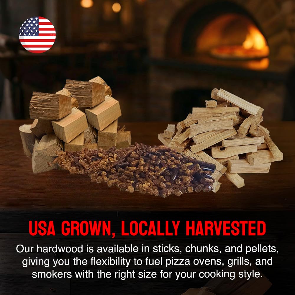 Mini Pizza Oven Wood, 6 Inch Firewood Logs, White Oak Hardwood Splits for Portable Wood-Fired Pizza Ovens, USA Made, Sustainably Milled, Approximately 12-14 lbs