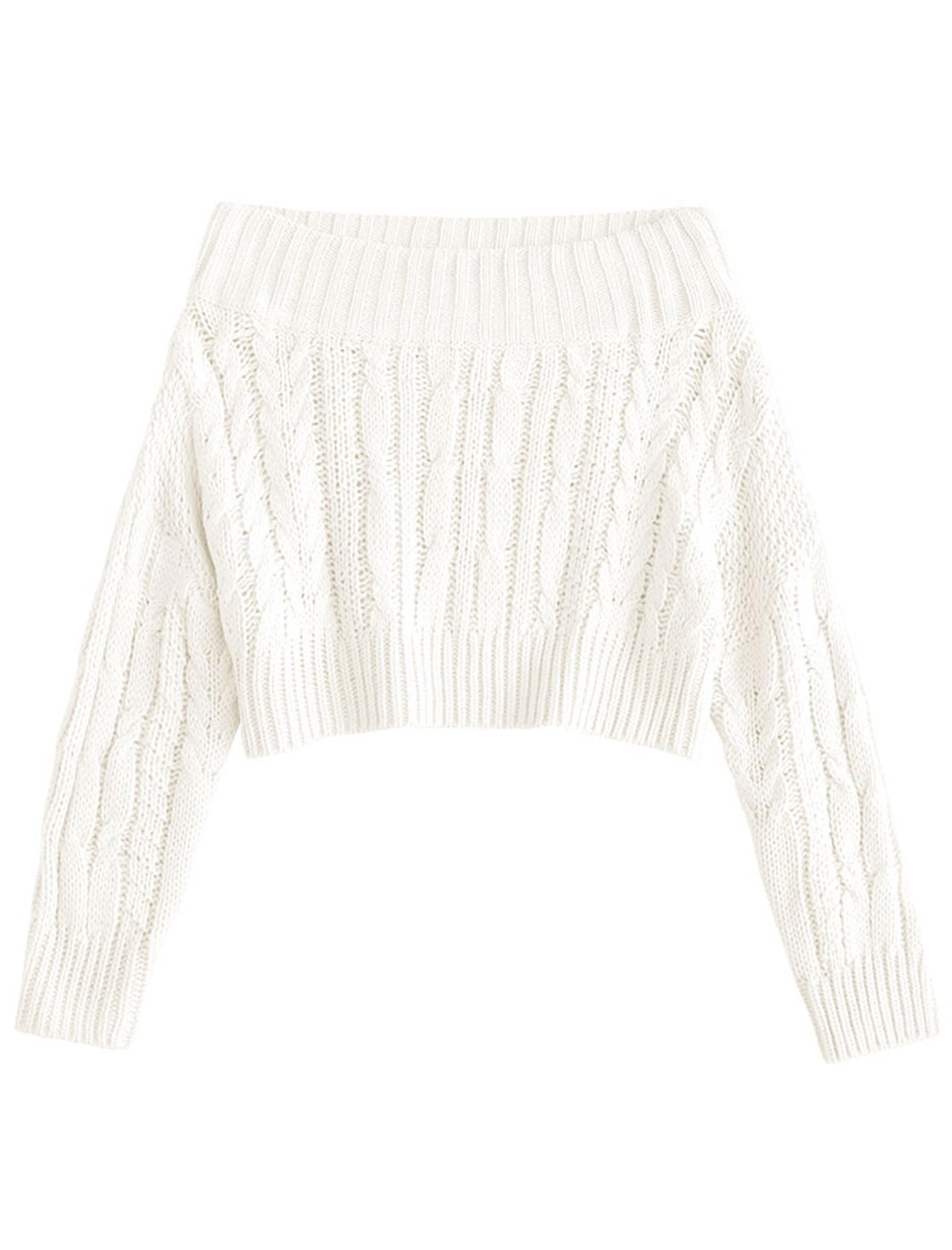 ZAFUL Women V Neck Button Knit Crop Sweaters Batwing Sleeve V Back Ribbed Hem Pullover Sweater