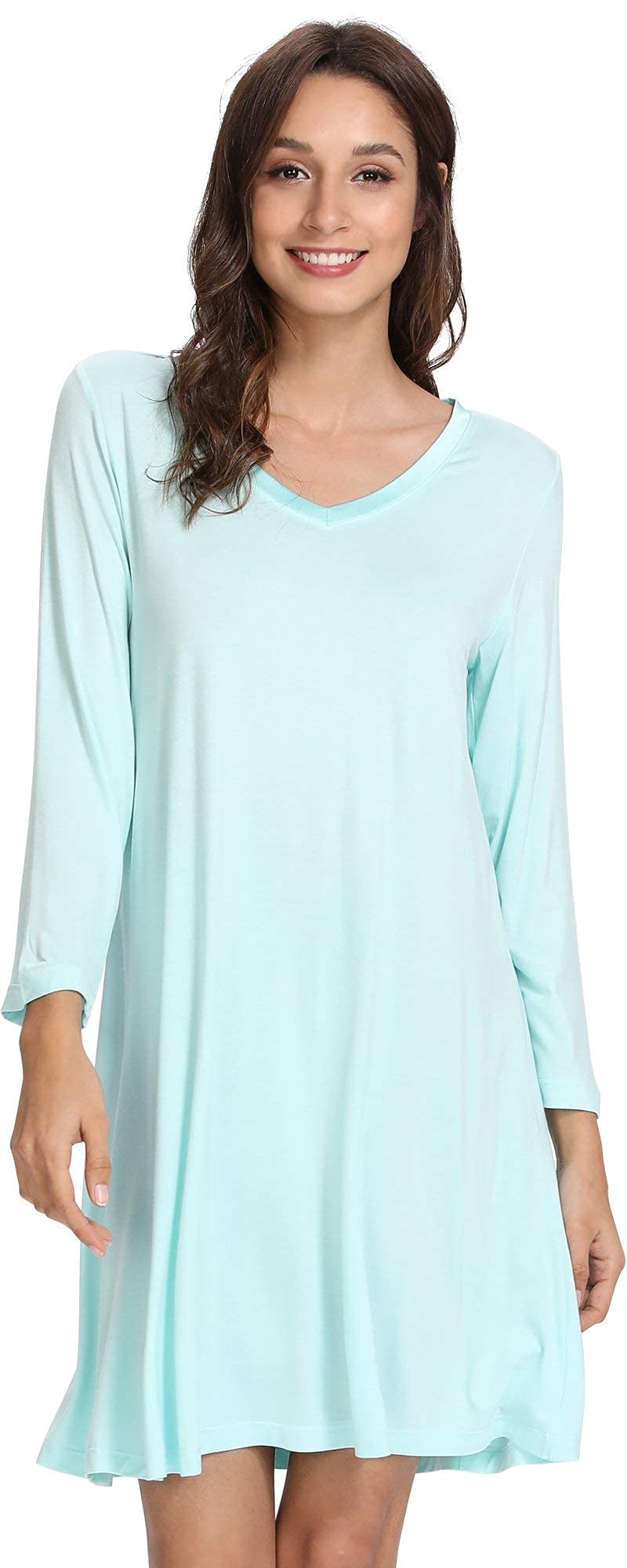 GYS Womens Bamboo Viscose Nightgown Super Soft Lightweight Night Shirts for Sleeping
