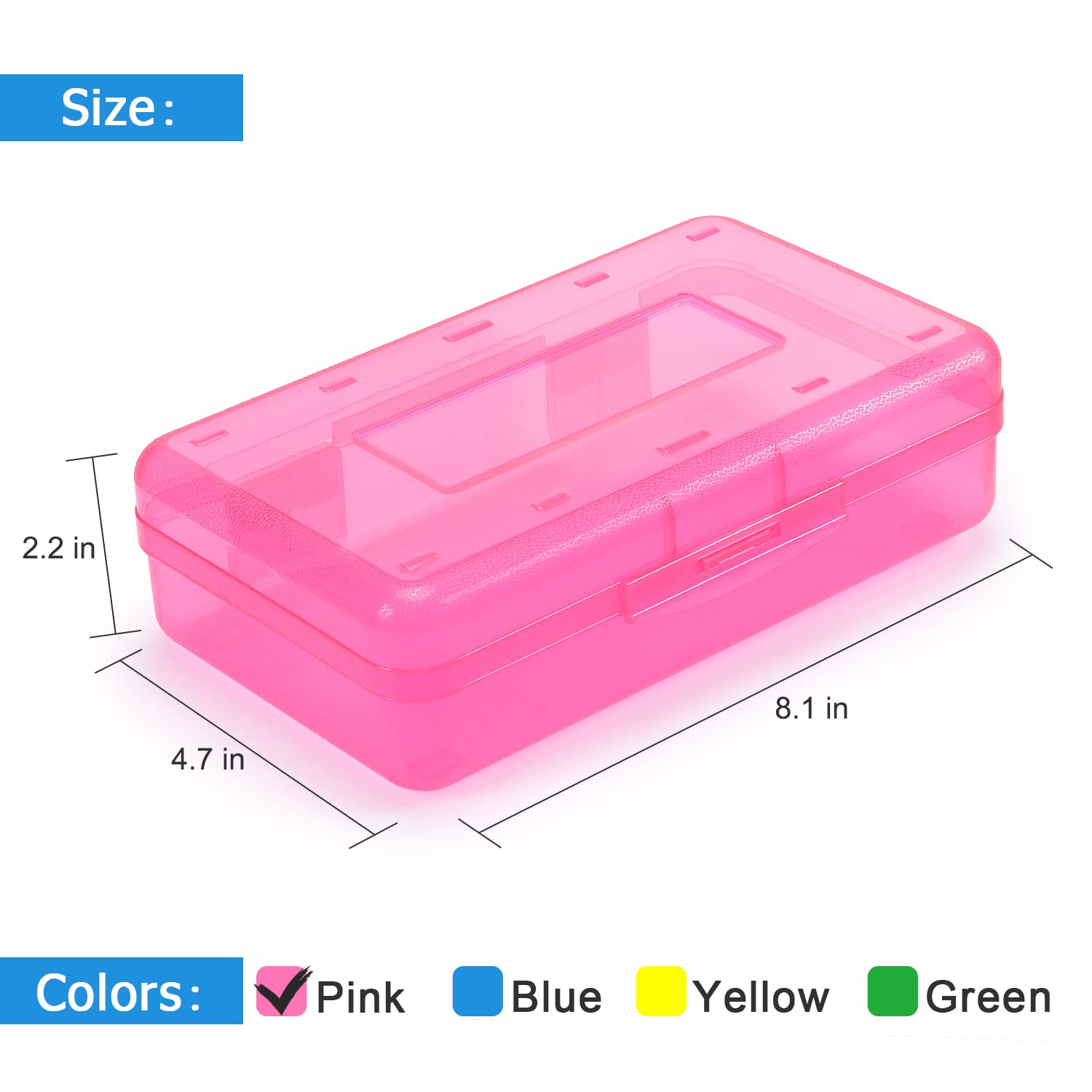 Tamaki 1 Pack Plastic Pencil Box Large Capacity Pencil Boxes Clear Boxes with Snap-tight Lid Stackable Design and Stylish Office Supplies Storage Organizer Box, Black