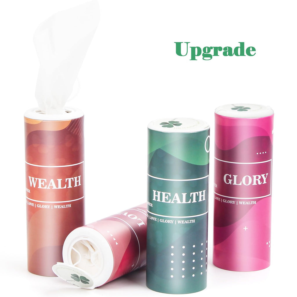 Car Round Canned Tissue Box Cup Holder Facial Tissues,Cylinder Tube Face Towel,4 Canister 3-Ply Car Napkins for Travel Tissue Bulk Fit Home,Office,School by CLOVER