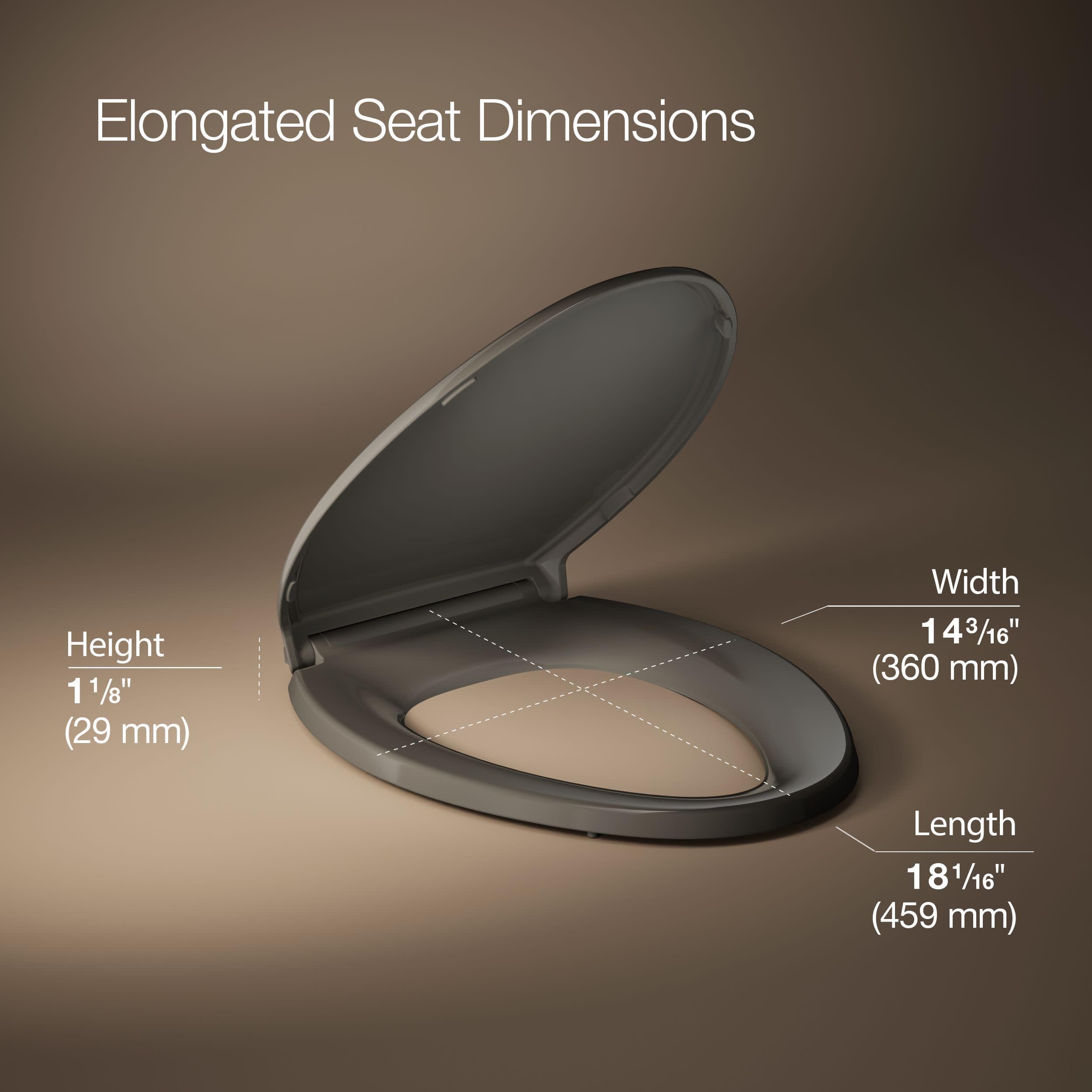 KOHLER 4733-RL-17 Glenbury ReadyLatch Quiet Close Elongated Toilet Seat, Soft Close Toilet Seats, Teal
