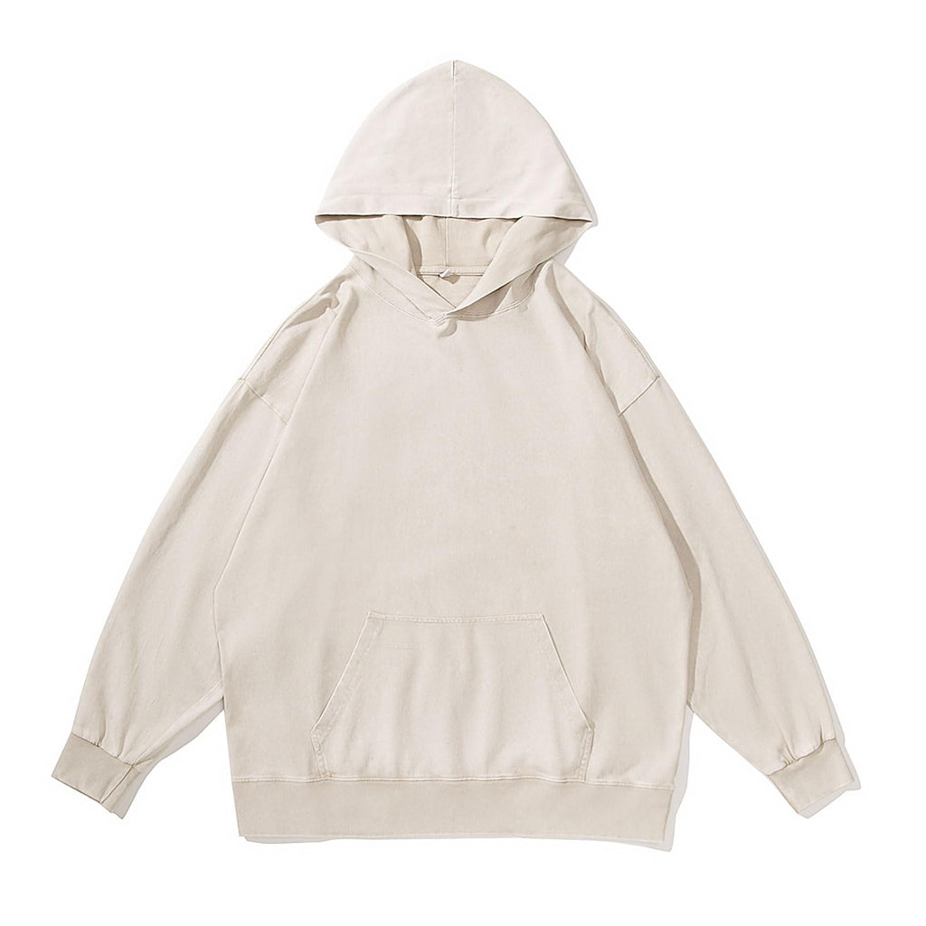 Bobeutou Oversized Hoodie Men Vintage Cotton Casual Hooded Sweatshirt Trendy Baggy Basic Hoodies Retro Pullover Streetwear