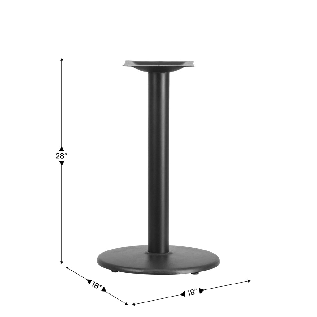 Flash Furniture Beverly 18" Round Restaurant Table Base with 3" Diameter Table Height Column, Commercial Cast Iron Restaurant Round Table Base, Black
