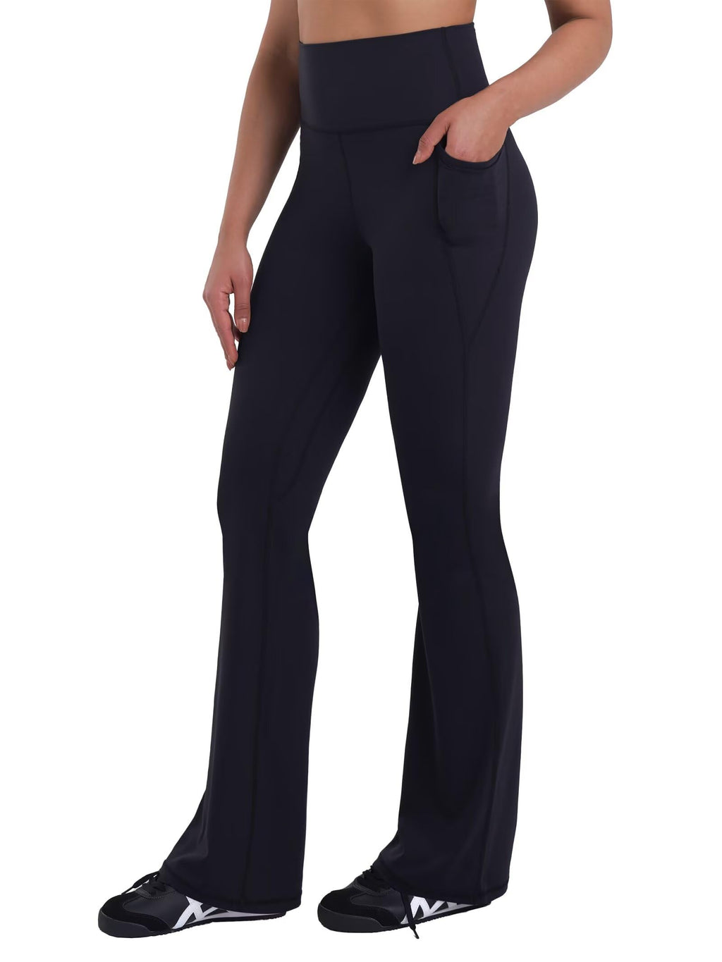 Sunzel Women Mini Flare Leggings with Pockets Breathable Bootcut Yoga Pants | Mini Flare, Buttery Soft, High Stretchy, High Waisted Tummy Control, Gym Clothes, Workout Casual Dance