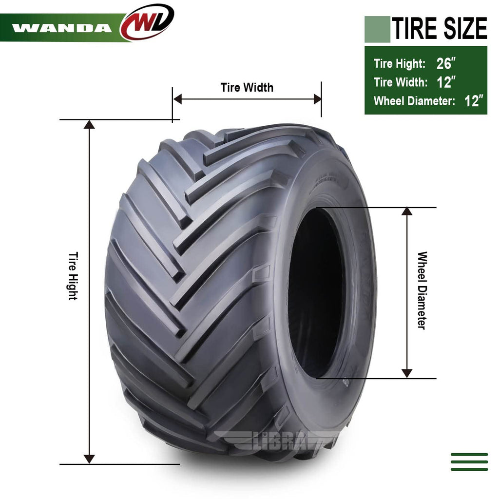 WANDA 11x4-5 Zero Turn Lawn Mower Utility Cart Turf Tire 11x4x5 11x4.00-5/4 Ply - 13204