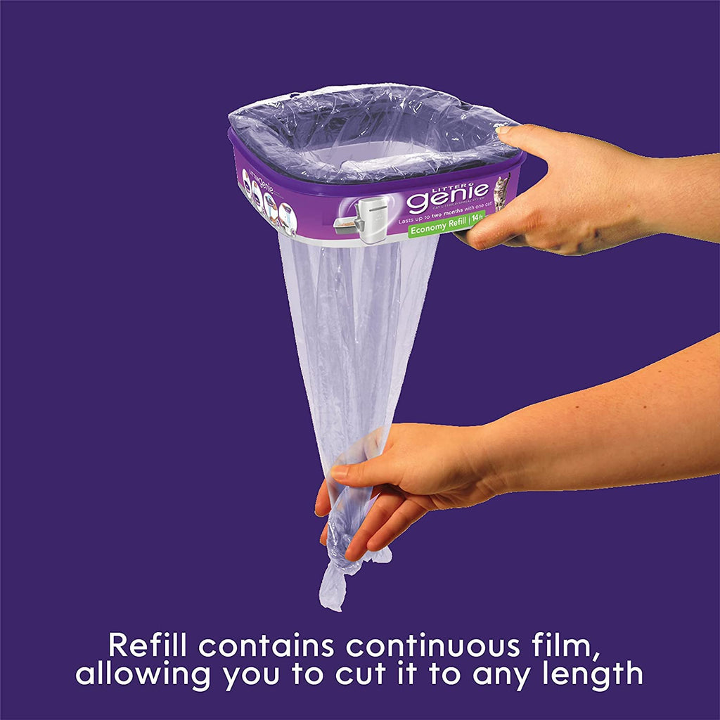 Litter Genie Refill Bags | Jumbo 6-Pack 168 total ft | Up to 24 months of supply in 6 cartridges | Ultimate Odor Control Cat Litter Bags