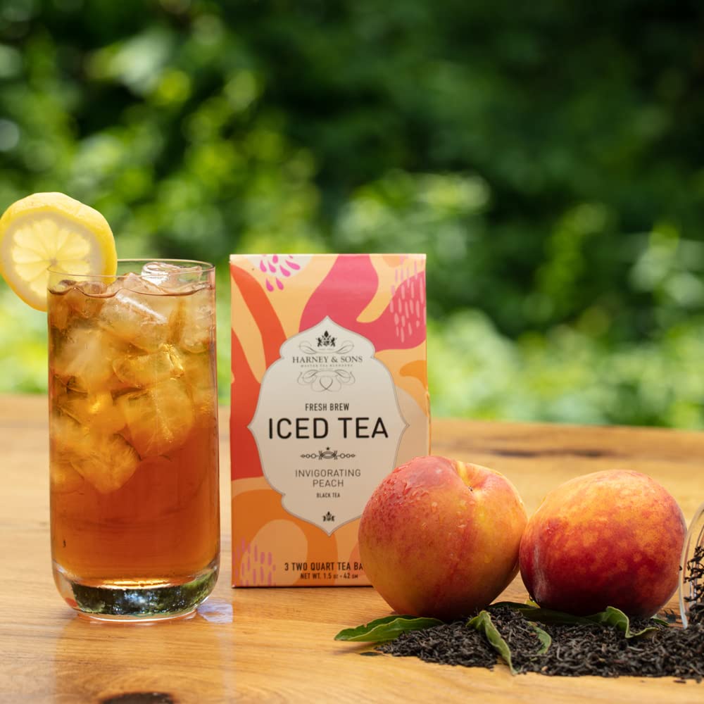 Harney & Sons Fresh Brew Iced Tea, Black Currant Black Tea, 15 Iced Tea Bags, Brews Up to 30 Quarts, Fruity Berry Flavor