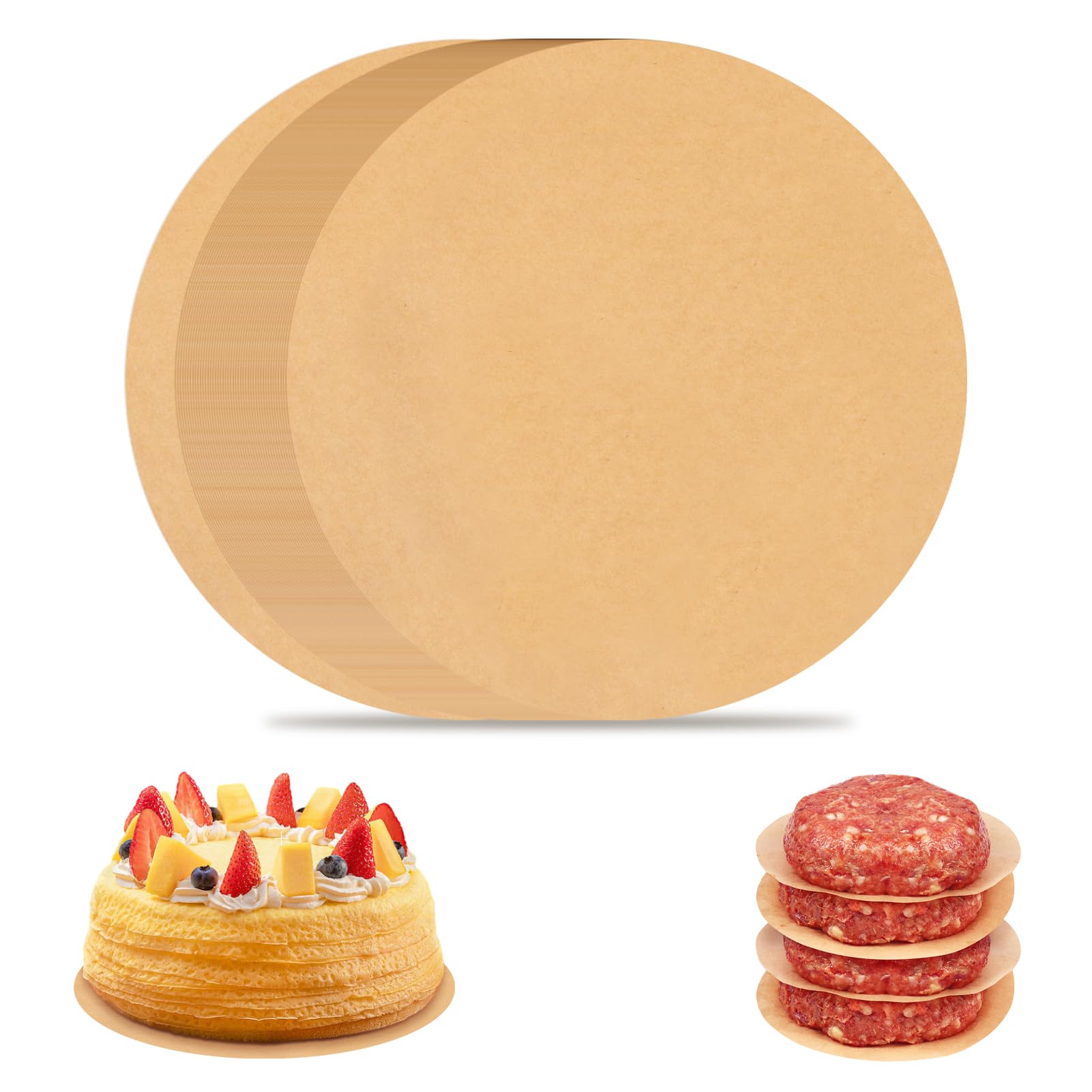 BOYAN 6 Inch Parchment Paper Rounds, Set of 220, Hamburger Patty Paper/Burger Press Paper, Non Stick Small Pre-cut Round Parchment Paper for Cake Pan, Springform Pan, Burger Patty Maker and More