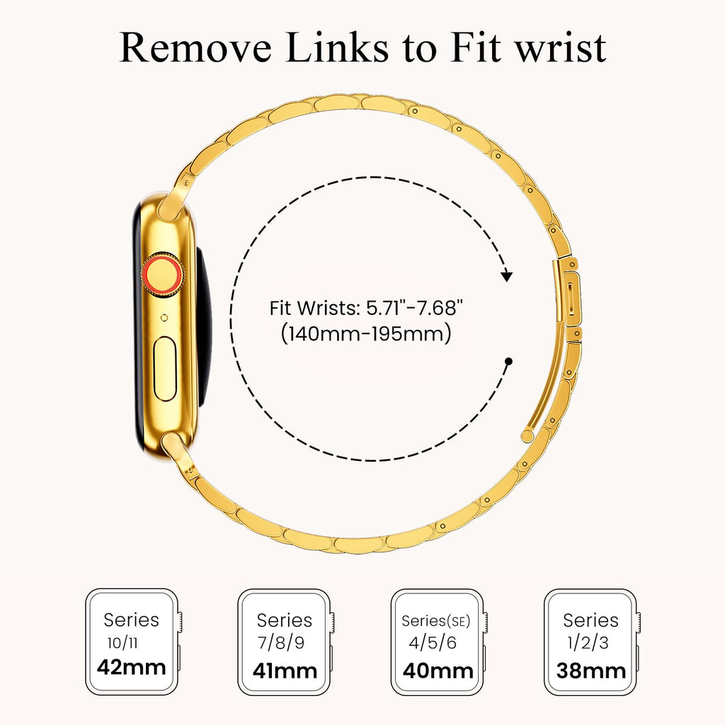 STIROLL Thin Replacement Band Compatible for Apple Watch 38mm 40mm 41mm 42mm(Series 11 10), Stainless Steel Metal Wristband Women Men for iWatch Ultra SE Series 9 8 7 6 5 4 3 2 1, Black