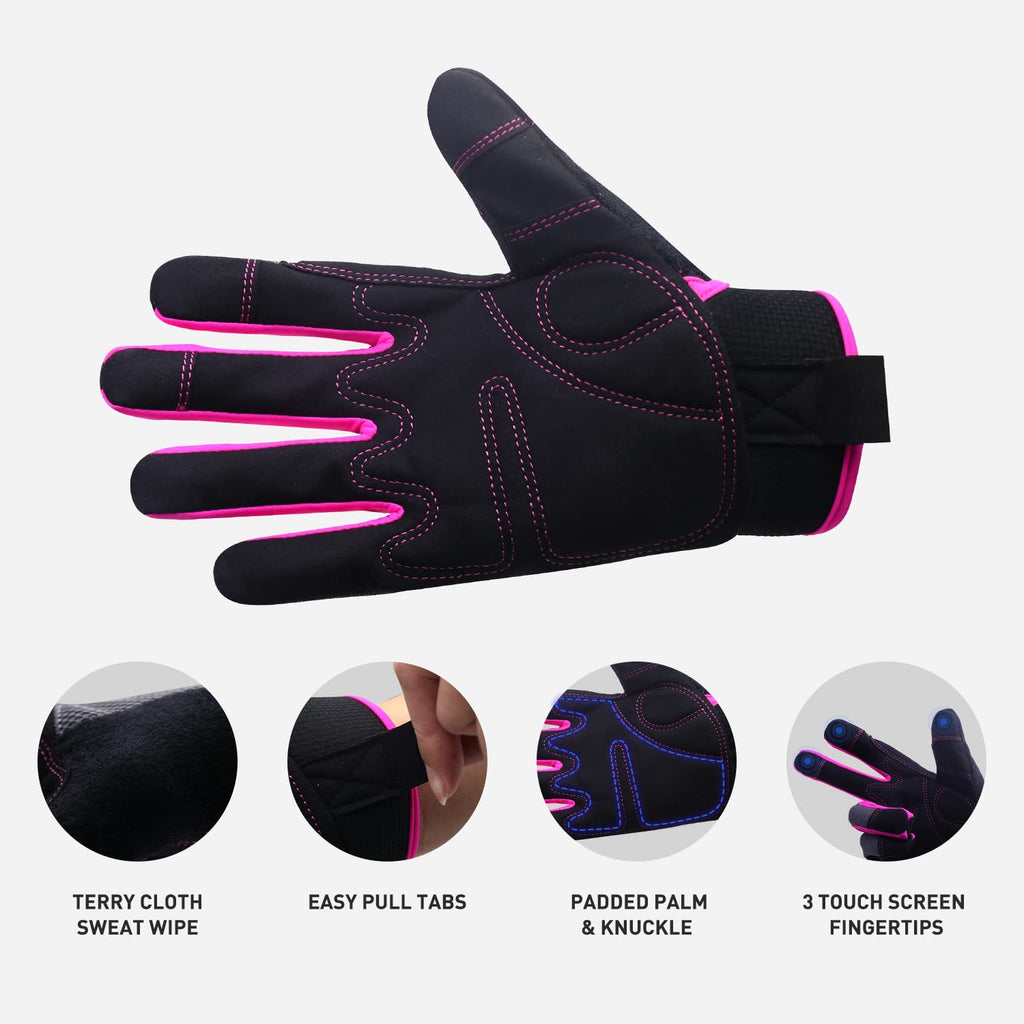 AIGEVTURE Safety Work Gloves Mens & Women, Light Duty Mechanic Gloves Touch Screen, Gardening Work Gloves with Grip,High Dexterity