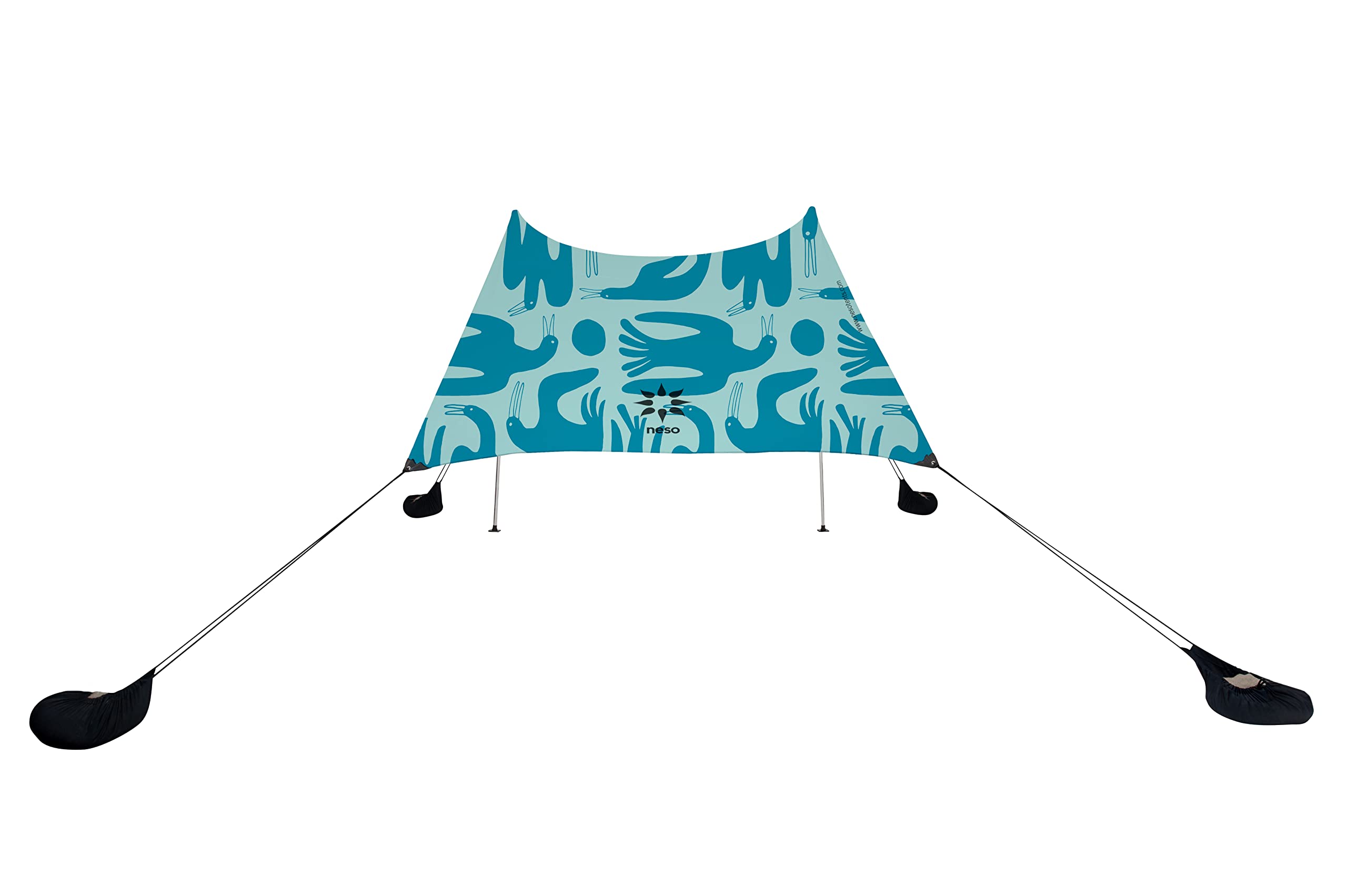 Neso Grande Portable Beach Tent Sun Shelter - Lightweight Beach Shade Canopy - Easy Setup for Family Outings - Patented Reinforced Corners - UPF 50+ Sun Protection - 7ft Tall, 9 x 9ft