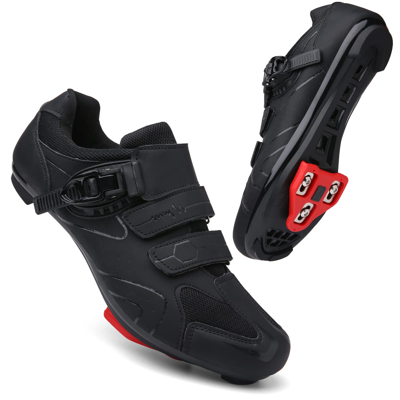 Mens Womens Cycling Shoes Compatible with Peloton Indoor Bicycle Pedals Clip in Road Bike Shoes Pre-Installed with Look Delta Cleats