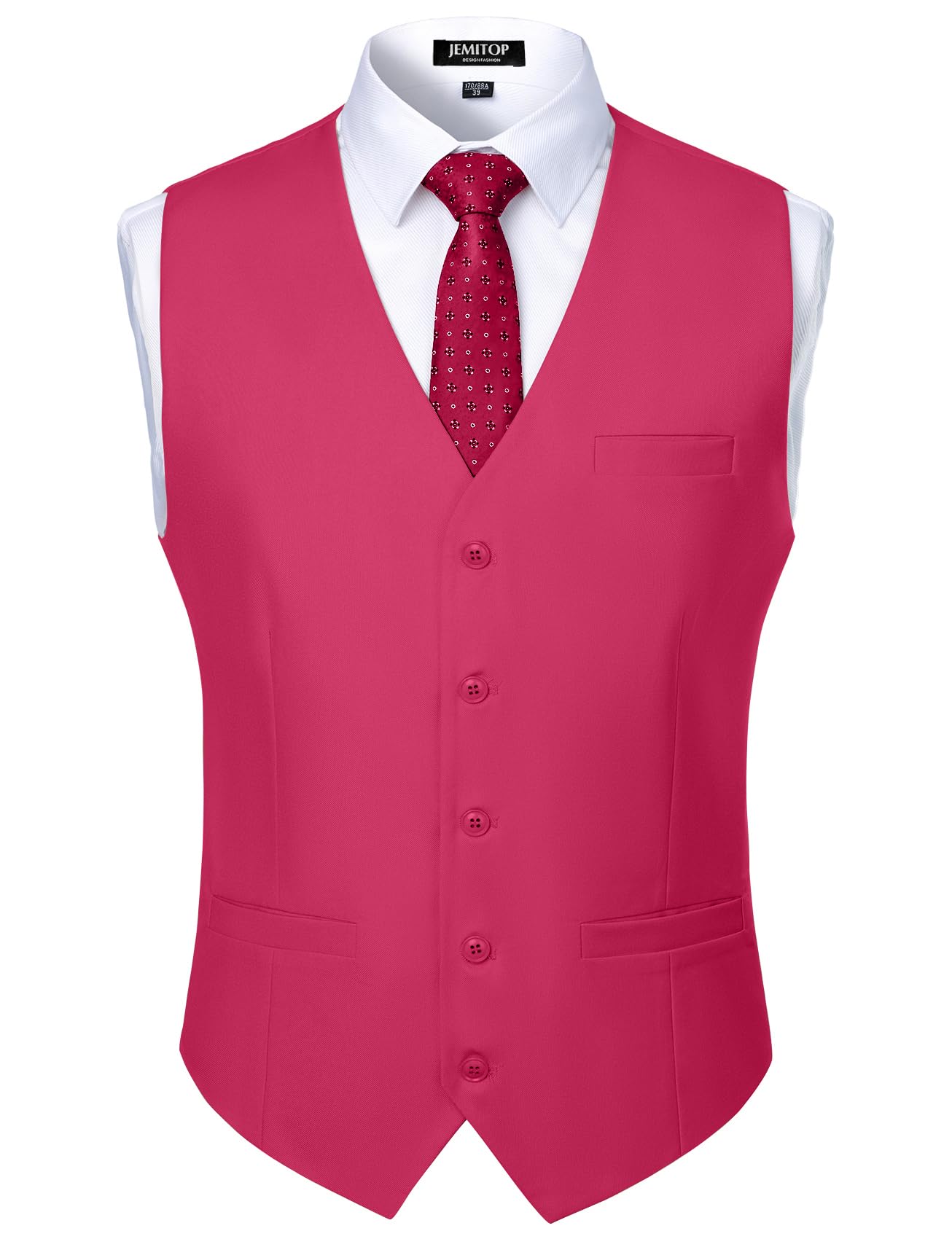 JEMITOP Men's Classic Slim Fit Dress Vest Formal Wedding Prom Tuxedo Suit Vest with Pocket