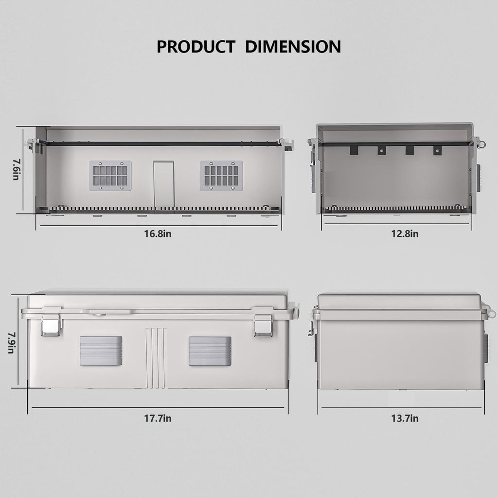 ABS Electrical Junction Box, Ventilated Design, Cable Grommets, IP65 Waterproof Enclosure, Indoor/Outdoor Use with Mounting Panel. (Clear Cover, 8.7"x6.7"x4.3")