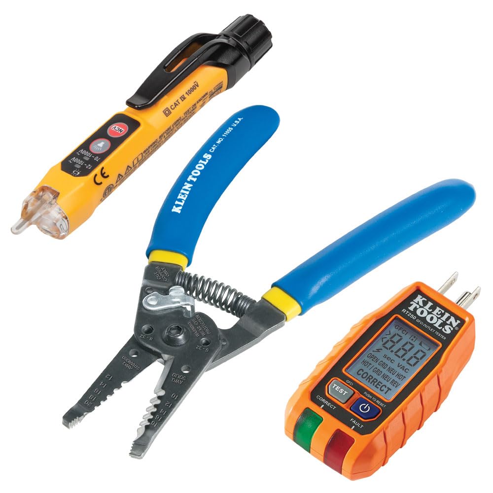 Klein Tools RT250 GFCI Outlet Tester with LCD Display, Electric Voltage Tester for Standard 3-Wire 120V Electrical Receptacles