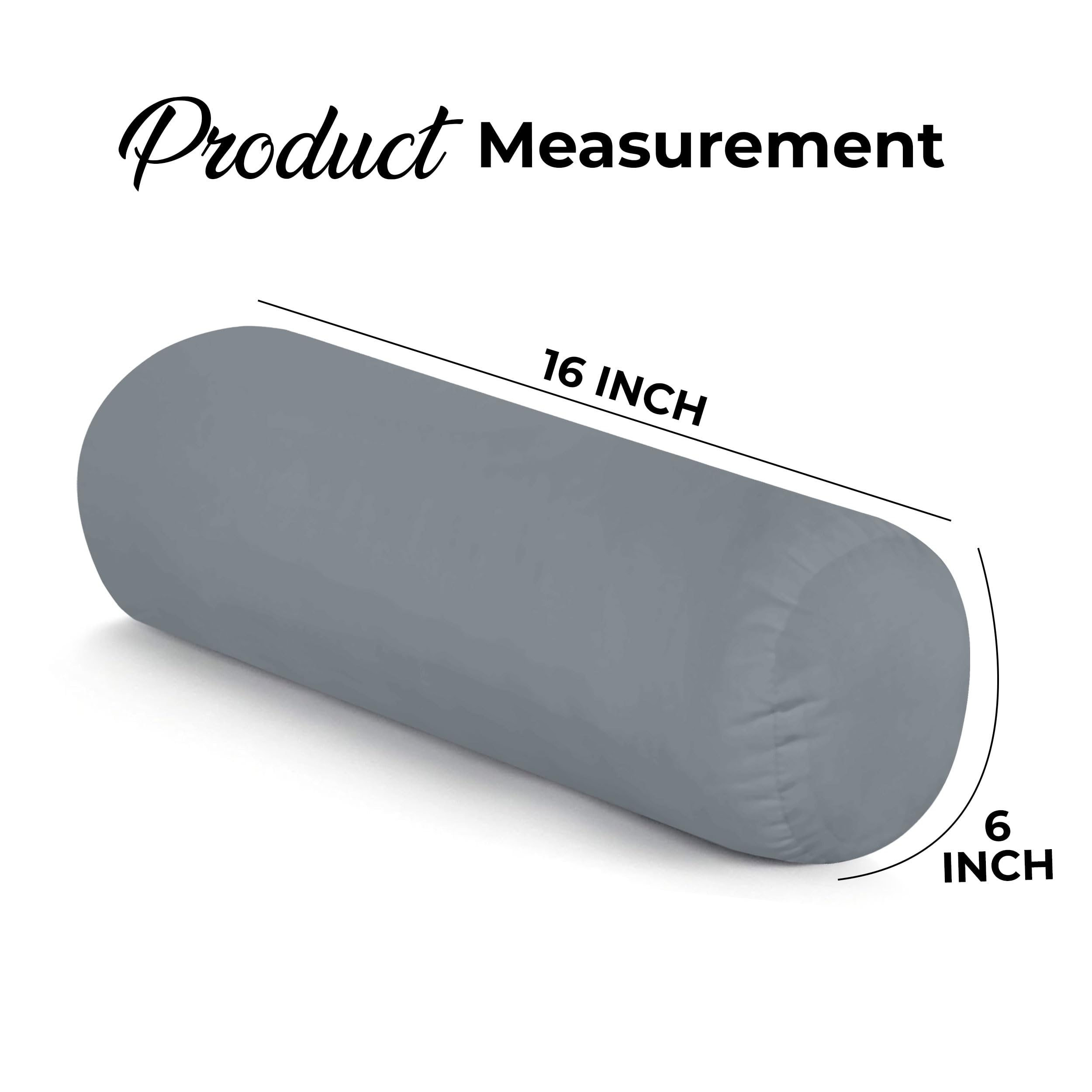Utopia Bedding Bolster Pillows Insert (Pack of 2, Grey) - 6 x 16 Inches Bed and Couch Pillows - Indoor Decorative Pillows
