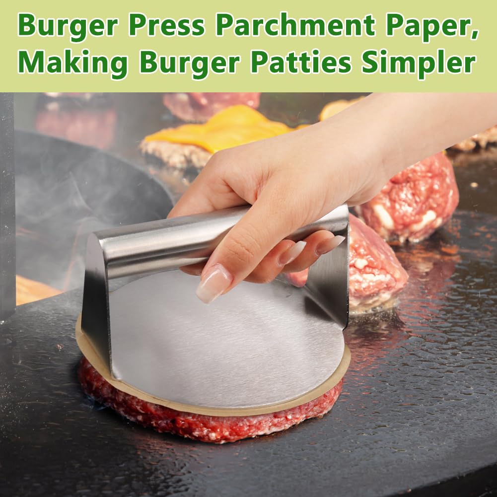 BOYAN 6 Inch Parchment Paper Rounds, Set of 220, Hamburger Patty Paper/Burger Press Paper, Non Stick Small Pre-cut Round Parchment Paper for Cake Pan, Springform Pan, Burger Patty Maker and More