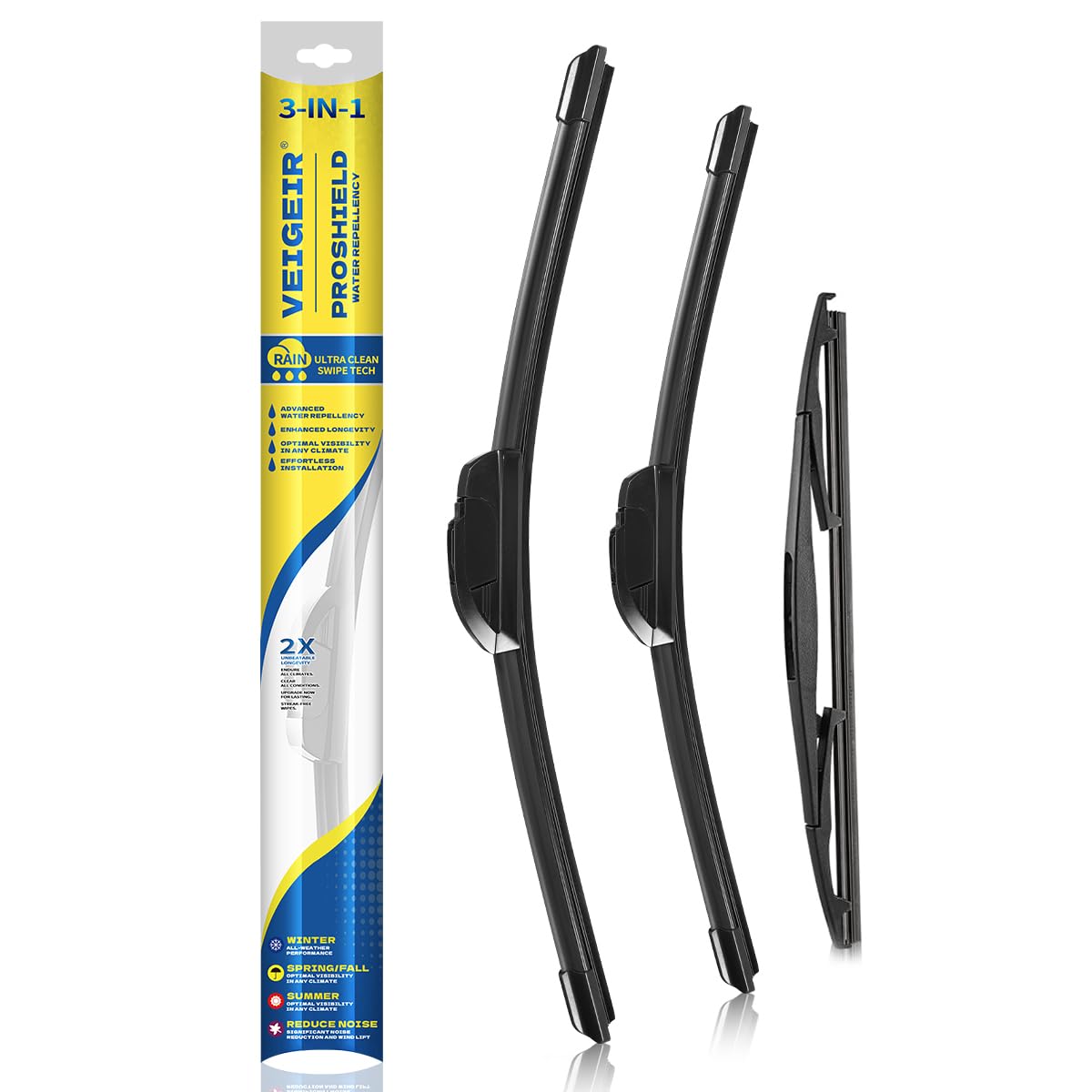 3 Pack Windshield Wiper Blades Compatible with Ford Escape 2008 2009 2010 2011 2012 Original Factory Quality Front Rear Wipers Blade Set for My Car - 20" 20" 12"