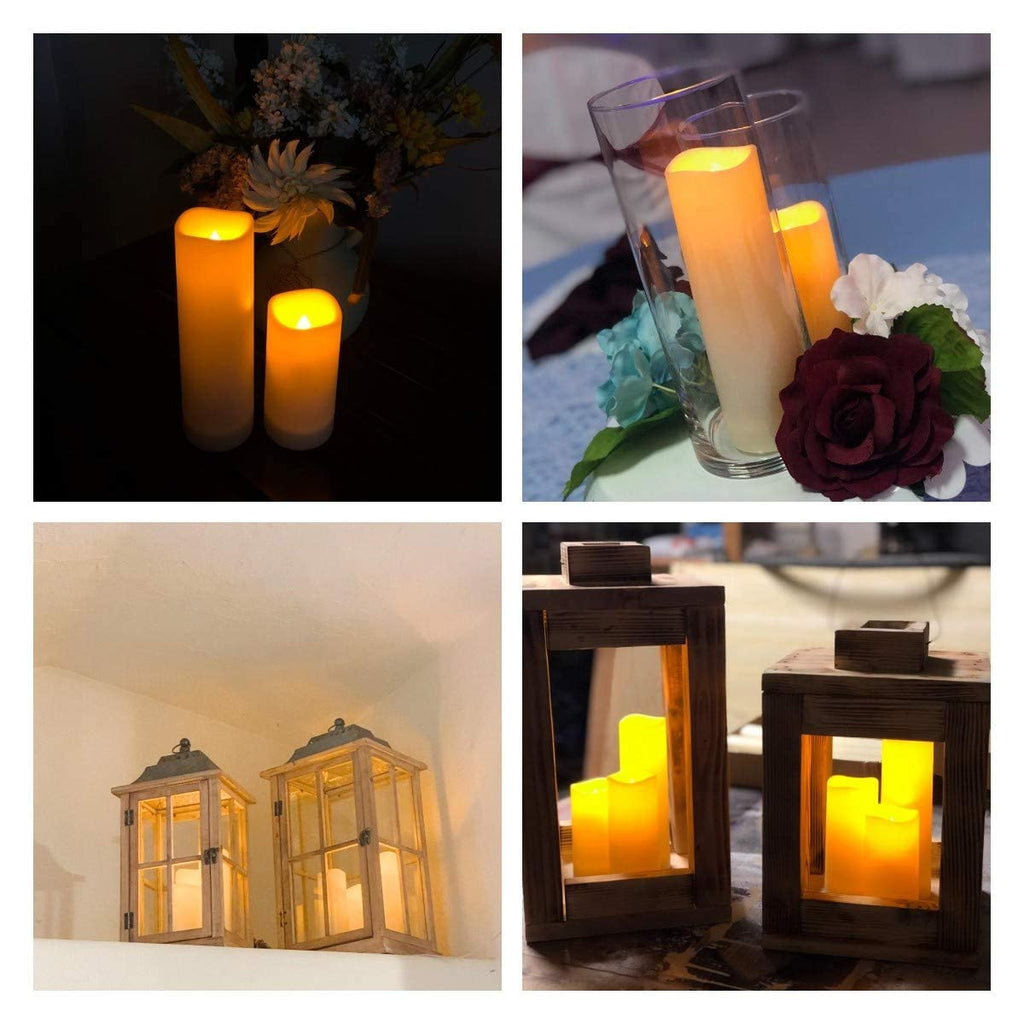 Aignis 12-Pack Waterproof Flameless Candles, 2.2" Slim Plastic Battery Operated LED Pillar Candles with 2 Remotes & Timers, Melt-Proof Fake Electric Candles for Outdoor Patio, Wedding, Home Decor
