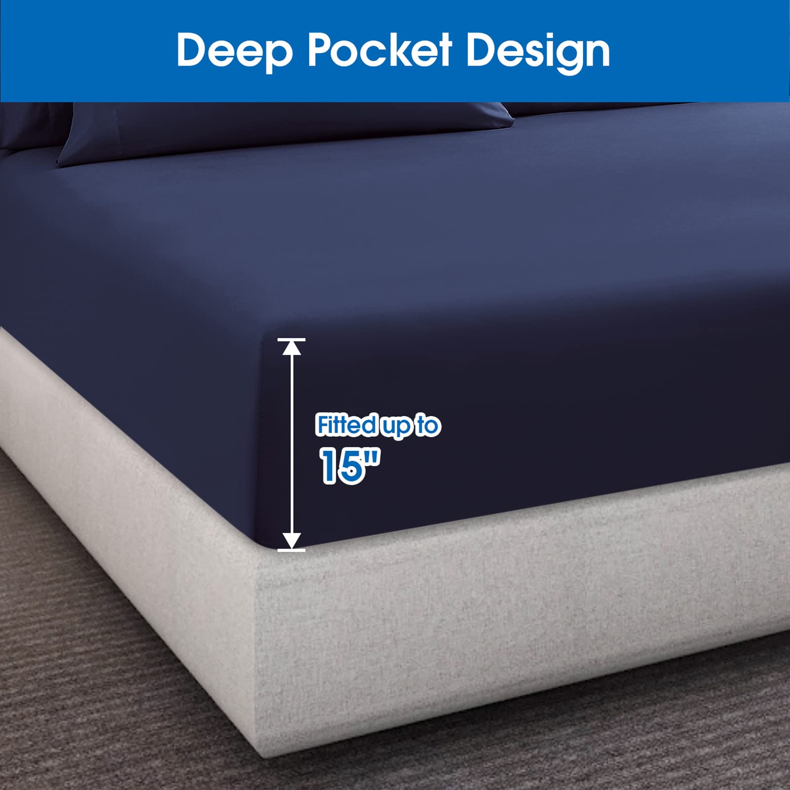 HOMEIDEAS Full Size Bed Sheets - 6 Piece Set (Aqua Blue) - Extra Soft Brushed Microfiber 1800 Bedding Sheets, Deep Pocket, Wrinkle & Fade Free