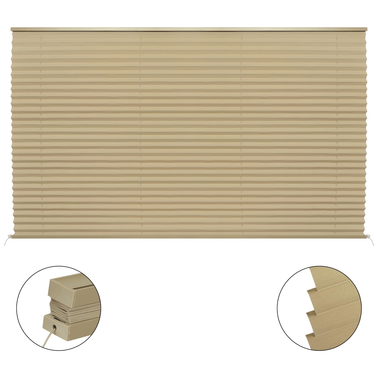 NOVINO RV Blinds Shades for Camper Window,RV Shades Pleated Camper Blinds for Travel Trailer Motor Coach Motorhome Window-14 W x 24" L