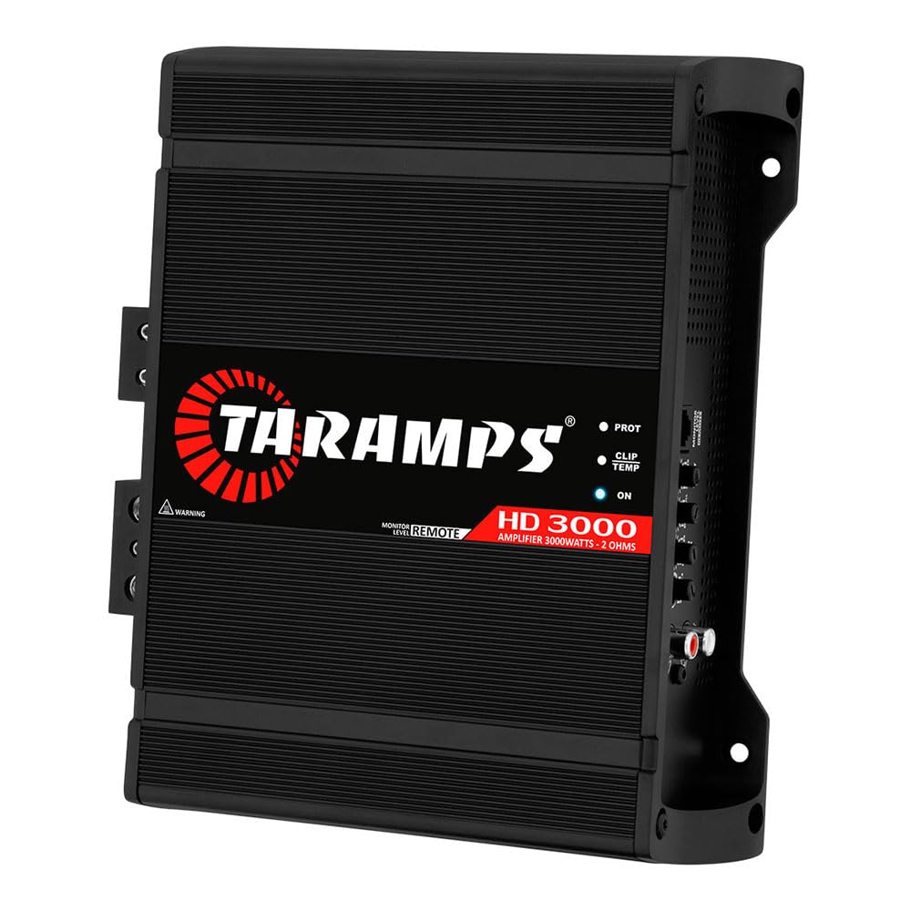 Taramps HD 3000 2 Ohms Black 1 Channel 3000 Watts RMS MAX Full Range Car Audio Monoblock LED Monitor Indicator Class D Amplifier Crossover, HD 3k