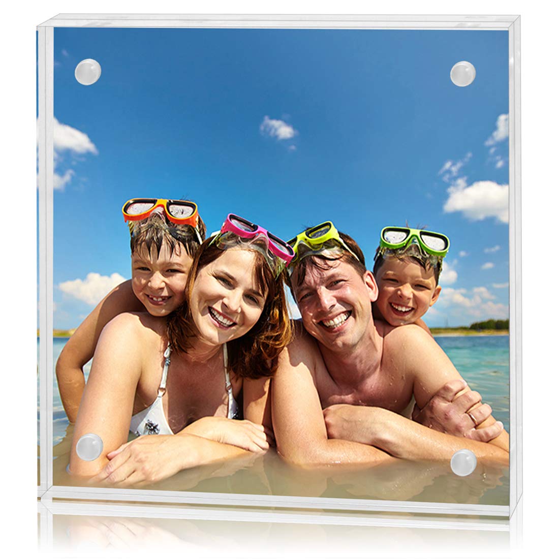 Americanflat 3.5x5 Acrylic Picture Frame - Double Sided Frames with Magnetic Corners - Transparent Acrylic Frames for Desk or Tabletop Display - 3.5x5 Picture Frame with Microfiber Cloth Included