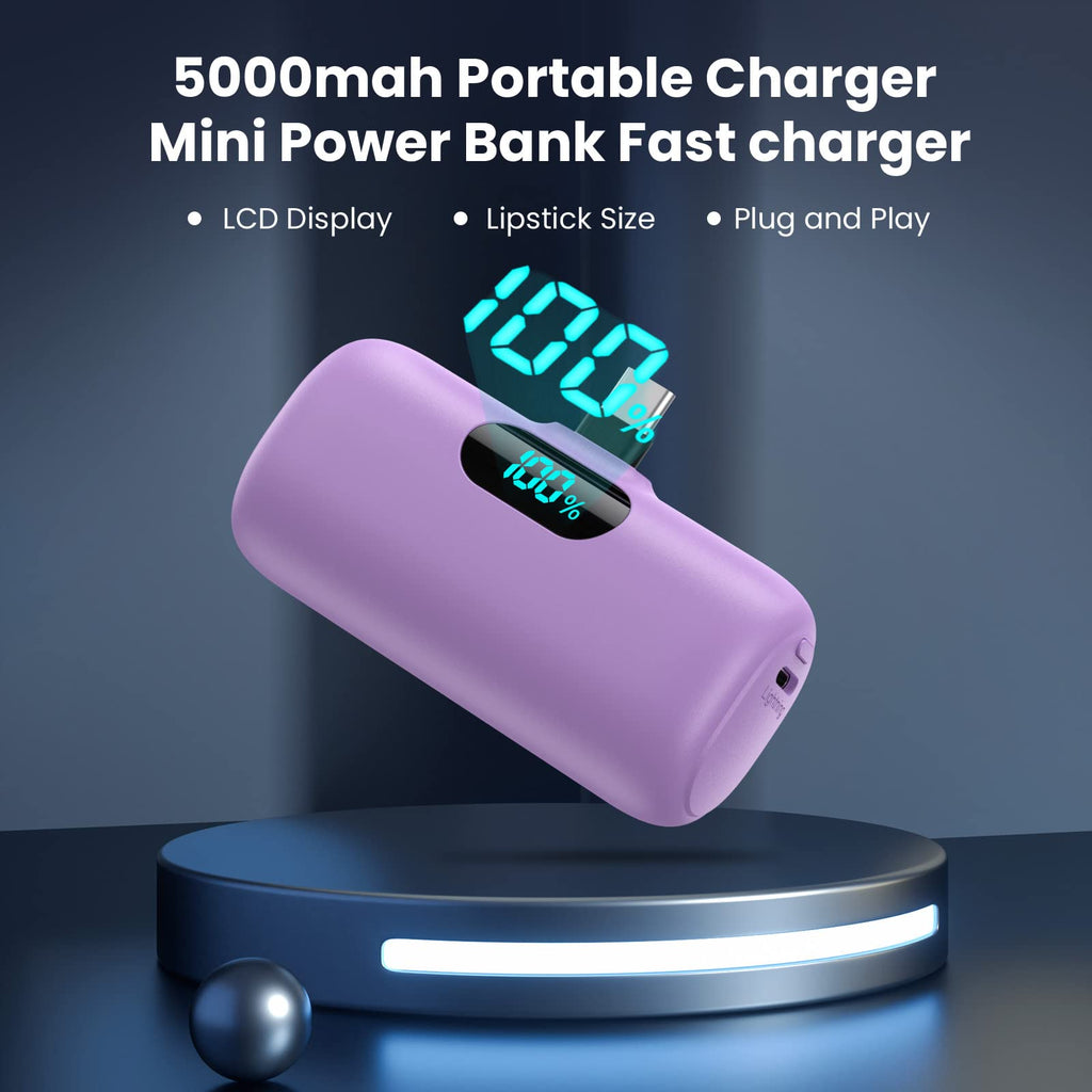 [2-Pack]Portable Charger for iPhone 17/16/15,Mini Power Bank 5000mAh PD USB C Portable Phone Charger,Travel Essential Battery Pack for iPhone 17/17 Air/16/16 pro/15/15 pro Max/Android/Samsung/Moto/LG