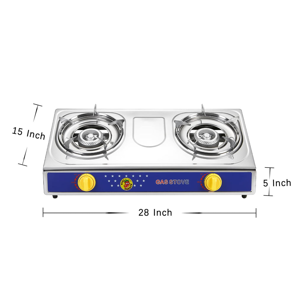 Vivicreate 3 Burner Propane Gas Stove 30000 BTU Stainless Steel Cooktop with Enamel Pan Supports Electronic Ignition for Outdoor Cooking Camping BBQ Estufa de Gas Portátil Fogón de Gas