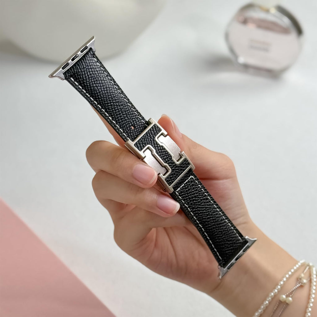 Designer Leather Band Compatible with Apple Watch 49mm46mm45mm44mm42mm41mm 40mm38mm for Women,Magnetic Buckle Replacement Strap for iWatch Ultra 3/2 /1 SE 3/2/1 Series 11/10/9/8/7/6/5/4/3/2/1