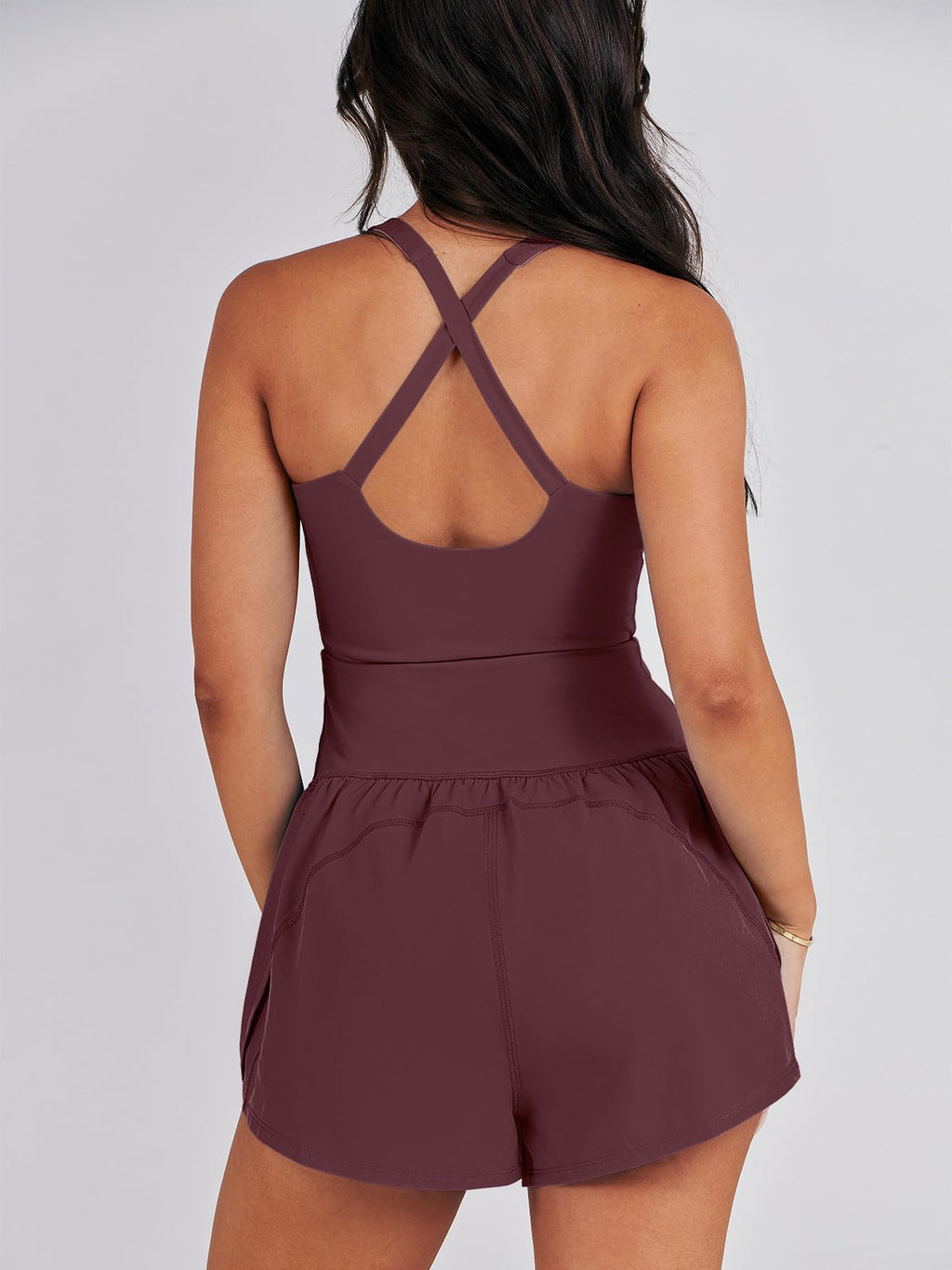 Caracilia Women's Workout Athletic Romper Summer Sets Short Jumpsuits Onesie Running Outfits Exercise Gym 2026 Trendy Clothes