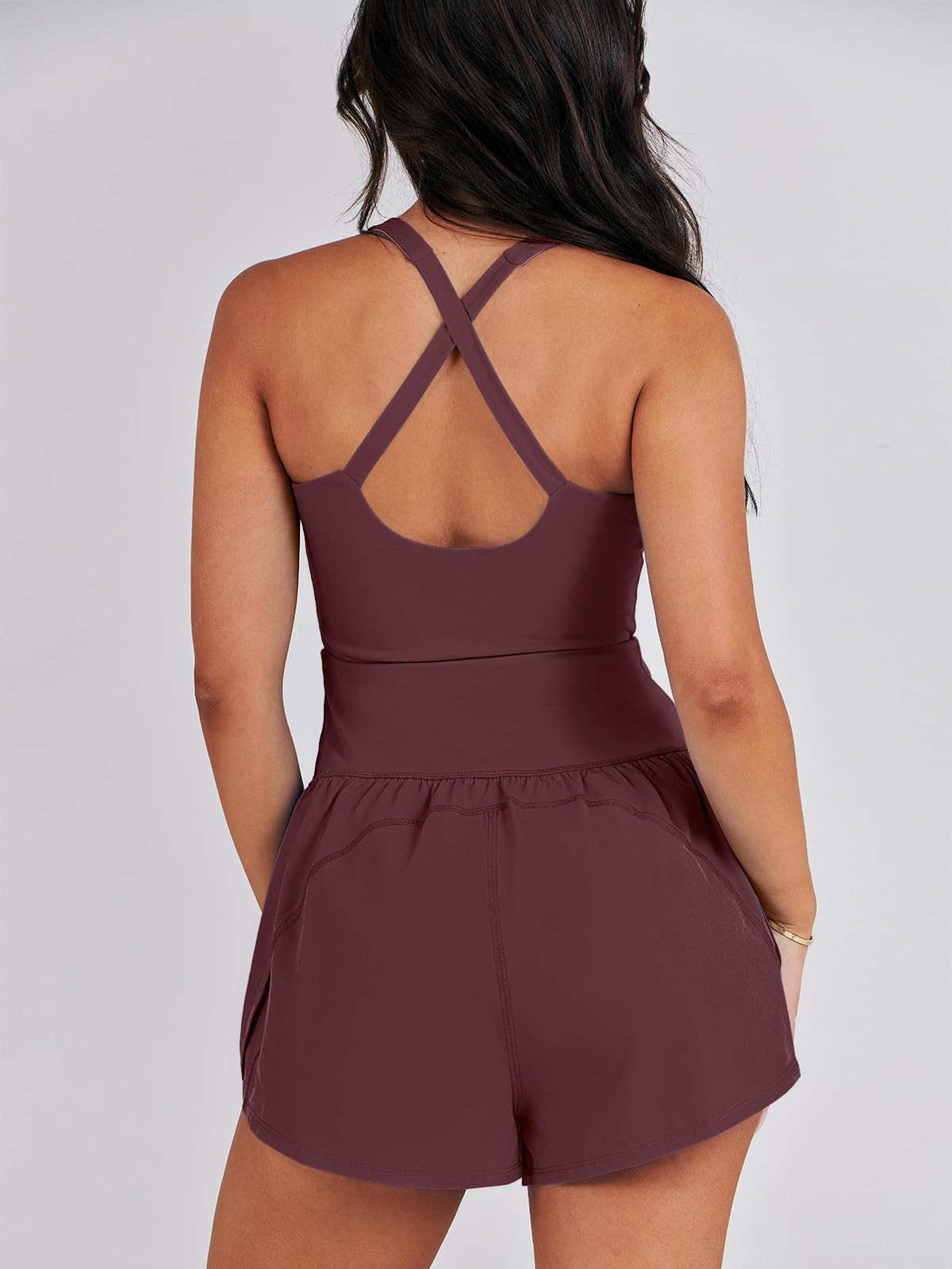Caracilia Women's Workout Athletic Romper Summer Sets Short Jumpsuits Onesie Running Outfits Exercise Gym 2026 Trendy Clothes