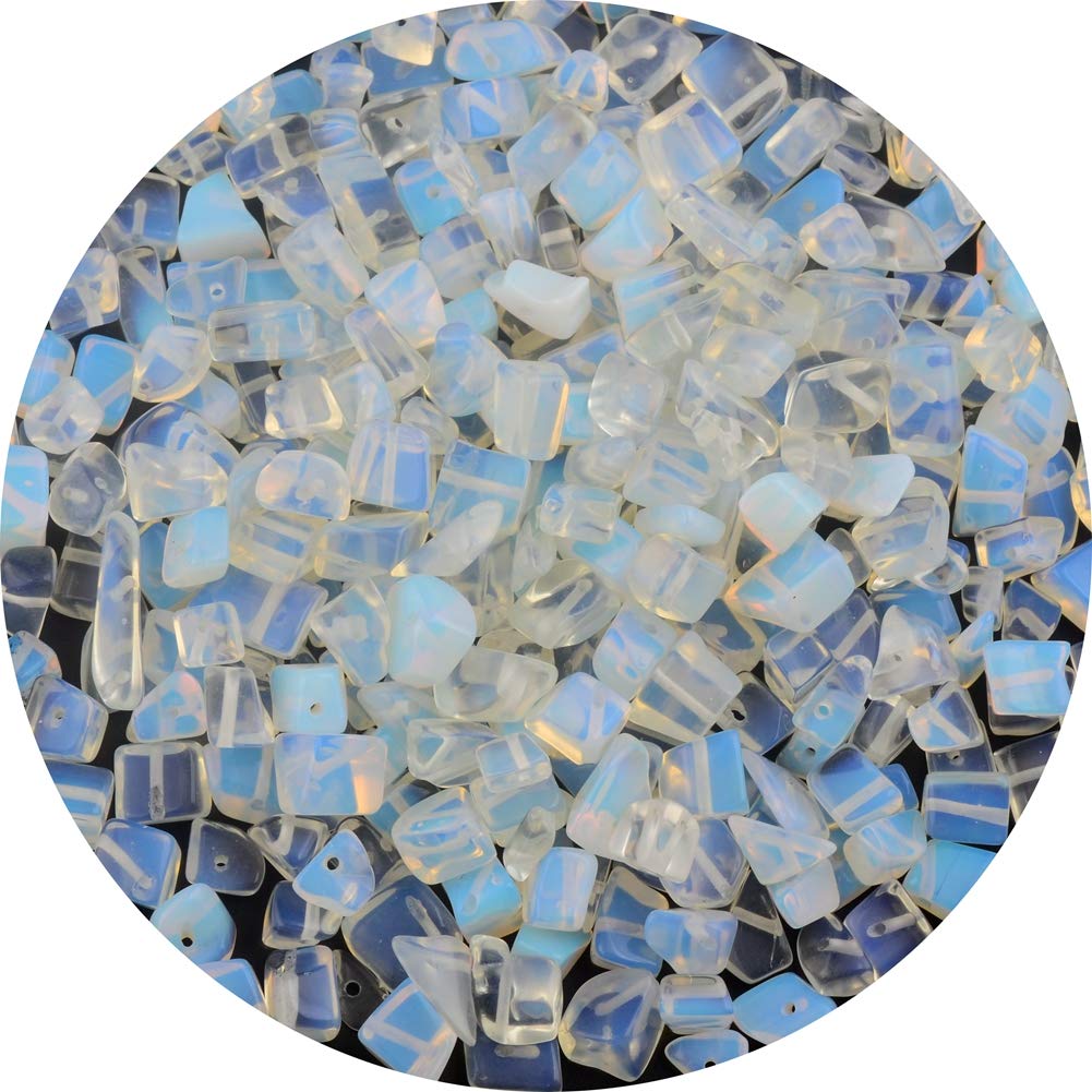 Chip Stone Beads Turquoise 5-8mm About 400 Pieces Irregular Gemstones Healing Crystal Loose Rocks Bead Hole Drilled DIY for Bracelet Jewelry Making Crafting (5-8mm, Turquoise)