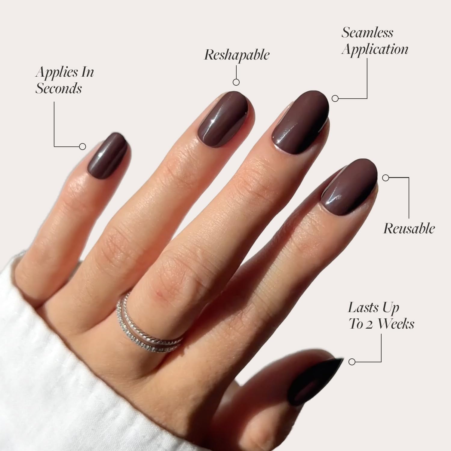 Glamnetic Press On Nails - Cashmere Blue | Opaque Soft Pale Sky Blue Short Squoval Fake Nails, Salon Quality | 15 Sizes - 30 Nail Kit
