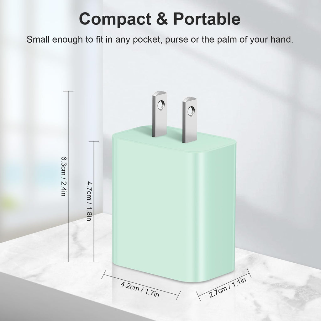 USB C Charger Block Charging Block Type C Charger 20W Wall Chargers 4 Pack for iPhone 16/16 Plus/16 Pro/16 Pro Max/iPhone 15/15 Pro/15 Pro Max/14/13/12 Pro/Samsung//Android(Black)