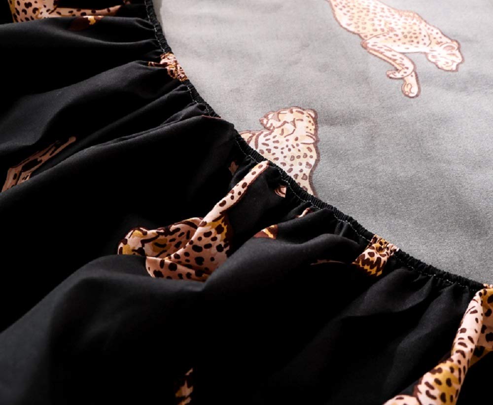 Bedding Fitted Sheet with Deep Pocket,3D Pattern Printed Fabric Bed Sheets (Black Butterfly,Twin)