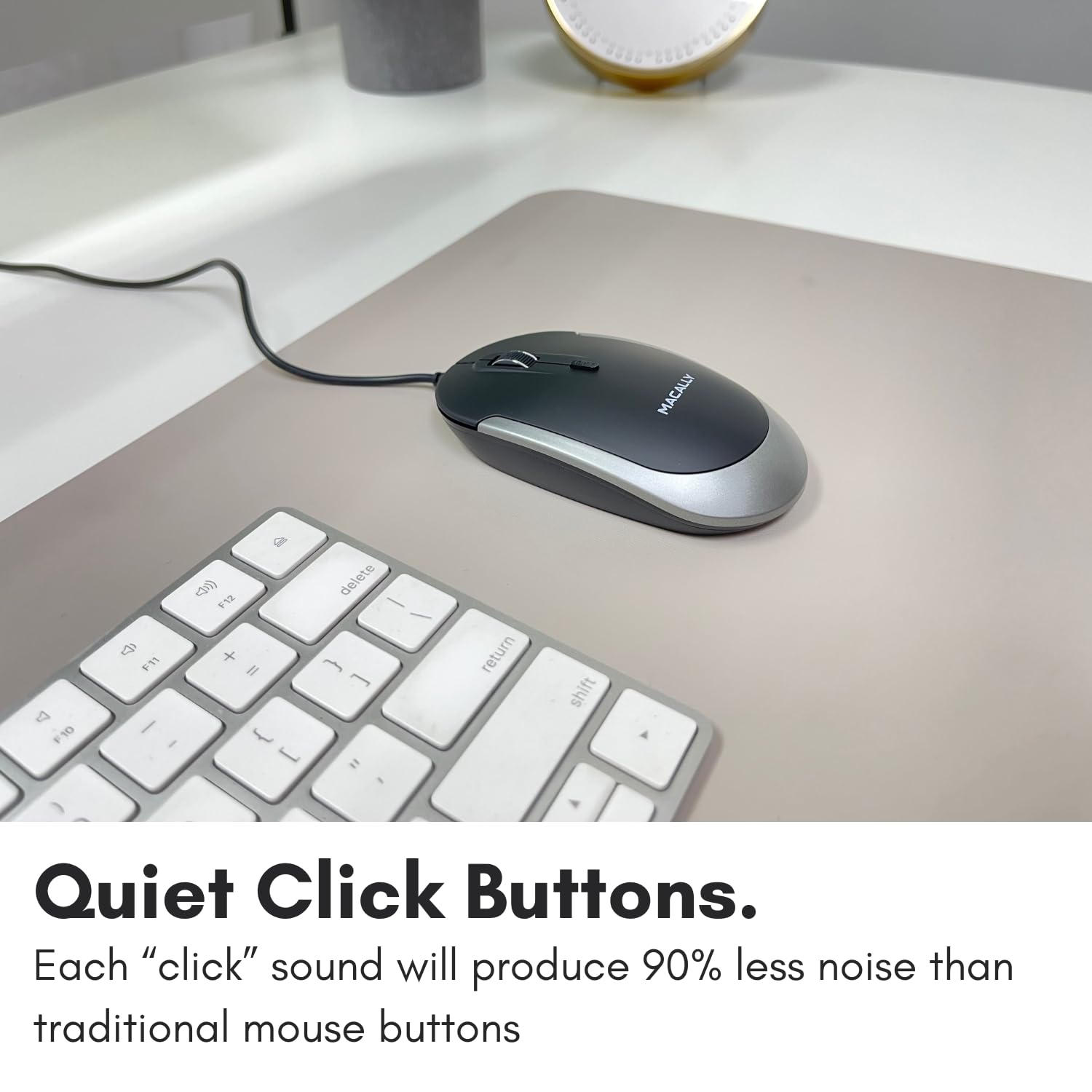 Macally Wired USB C Mouse for Mac and PC - Slim, Quiet, and Reliable - Type C Mouse for MacBook Pro/Air, iMac, Apple iPad, Laptop, Computer Desktop with 3 Button, Scroll Wheel, USBC, and 4 DPI Mode