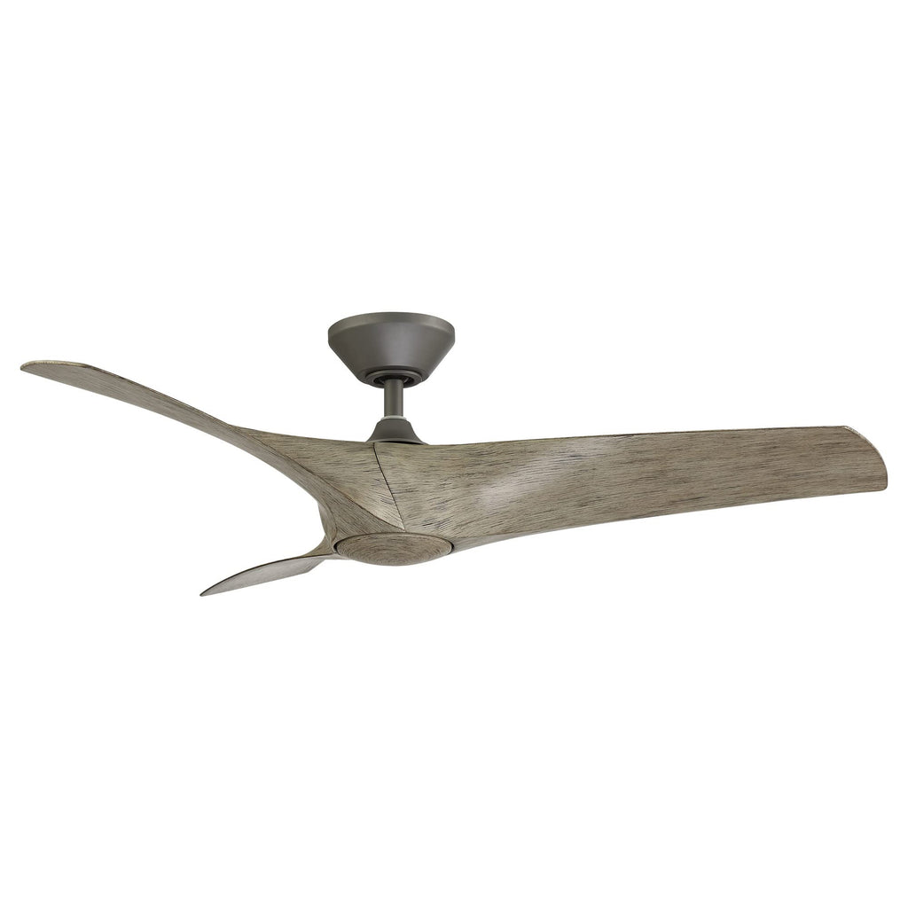 Modern Forms Zephyr Smart Indoor and Outdoor 3-Blade Ceiling Fan 52in Bronze/White Oak with Adjustable CCT 2700K-3000K-4000K-5000K LED Light Kit and Remote Control