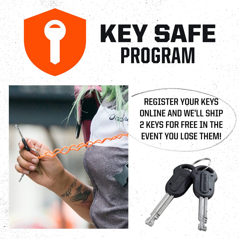 Kryptonite Kryptolok Standard Bike U-Lock with Cable, Heavy Duty Anti-Theft Bicycle U Lock, 12.7mm Shackle and 10mm x 4ft Length Security Cable with Mounting Bracket and Keys | bike-locks