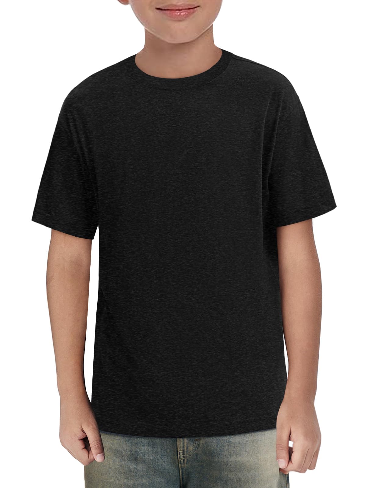 Haloumoning Boys Short Sleeve Shirts Kids Summer Crewneck T-Shirts Casual Tops Tees 5-14 Years