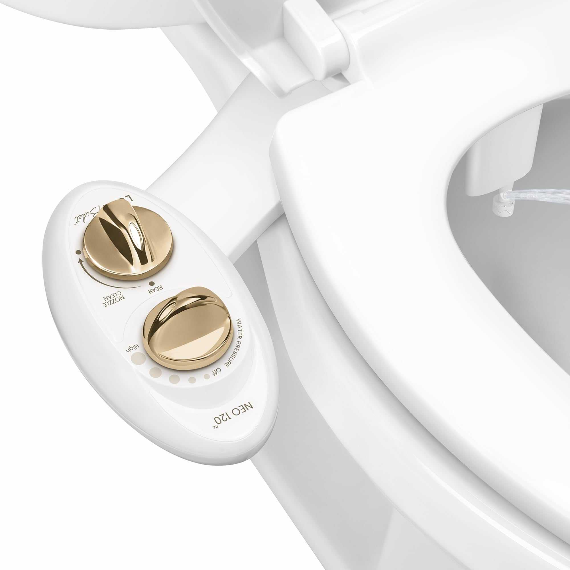 LUXE Bidet NEO 120 - Single Nozzle, Self-Cleaning, Non-Electric Bidet Attachment for Toilet Seat, Adjustable Water Pressure, Rear Wash (Blue)