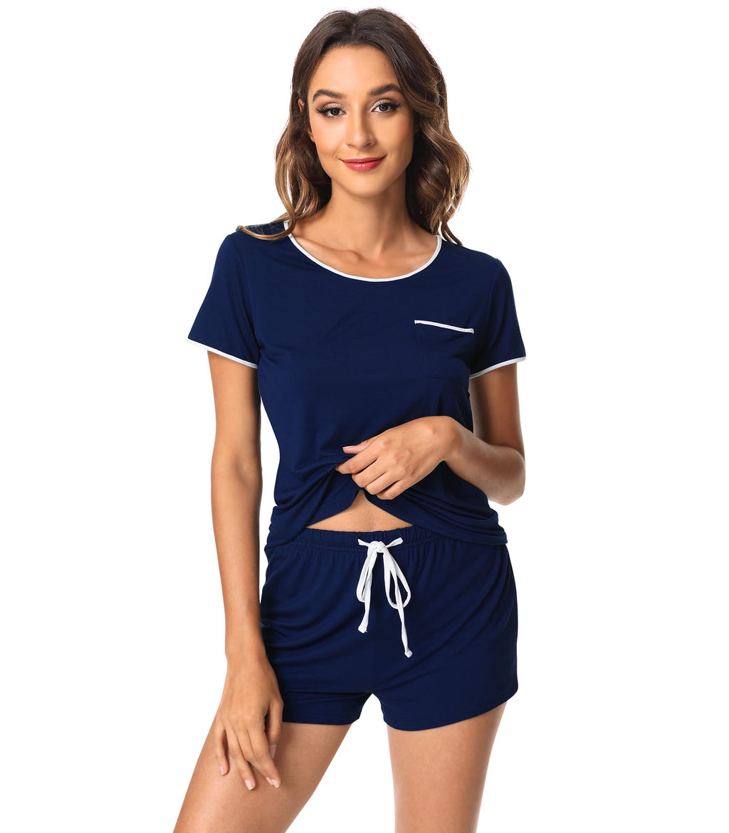 WiWi Viscose from Bamboo Pajamas Set for Women Super Soft Short Sleeve Cooling Summer Plus Size Pjs Sets Sleepwear S-4X