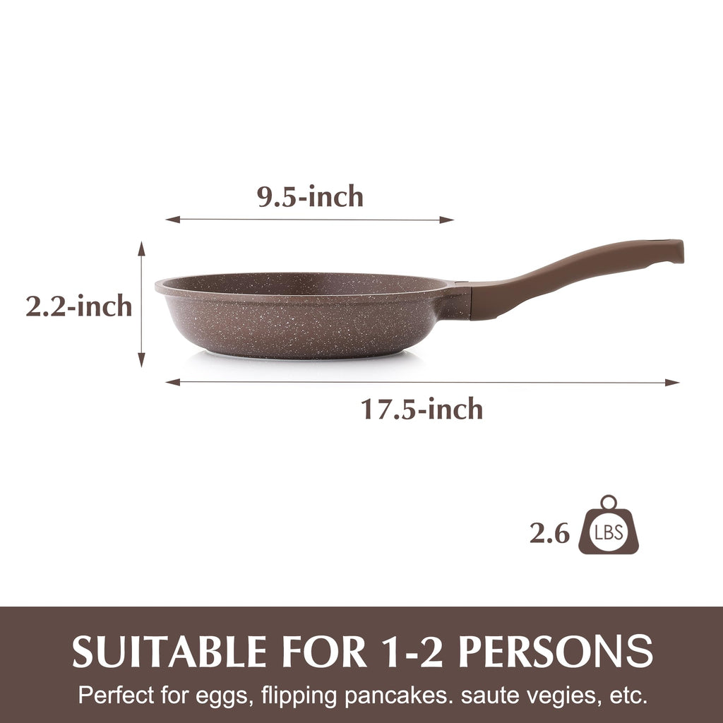 SENSARTE Nonstick Ceramic Frying Pan 8-Inch, Healthy Non Toxic Skillet, Induction Compatible Omelet Pan with Heat Resistant Handle, PFAS-Free, Cream White