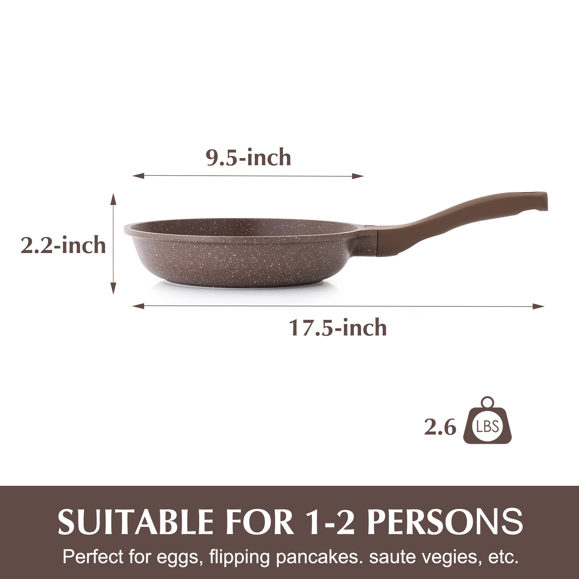 SENSARTE Nonstick Ceramic Frying Pan 8-Inch, Healthy Non Toxic Skillet, Induction Compatible Omelet Pan with Heat Resistant Handle, PFAS-Free, Cream White