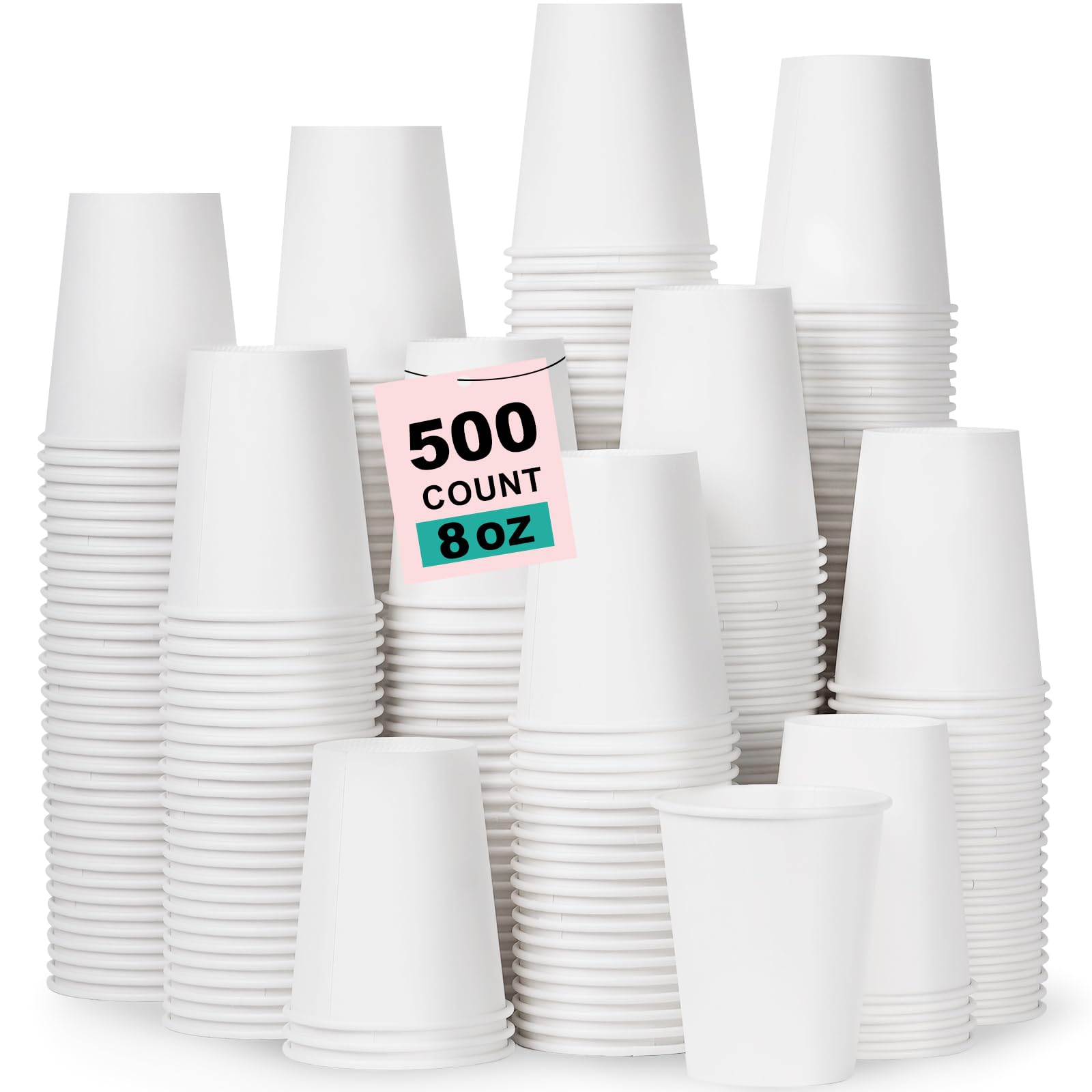 16 oz 100 Pack Corrugated Ripple Wall Disposable Coffee Cups with Lids and Straws, Heavy Duty Insulated Cups for Hot Beverage or Cold Drinks, Bulk for Restaurants, Offices, Coffee Shops(Black)
