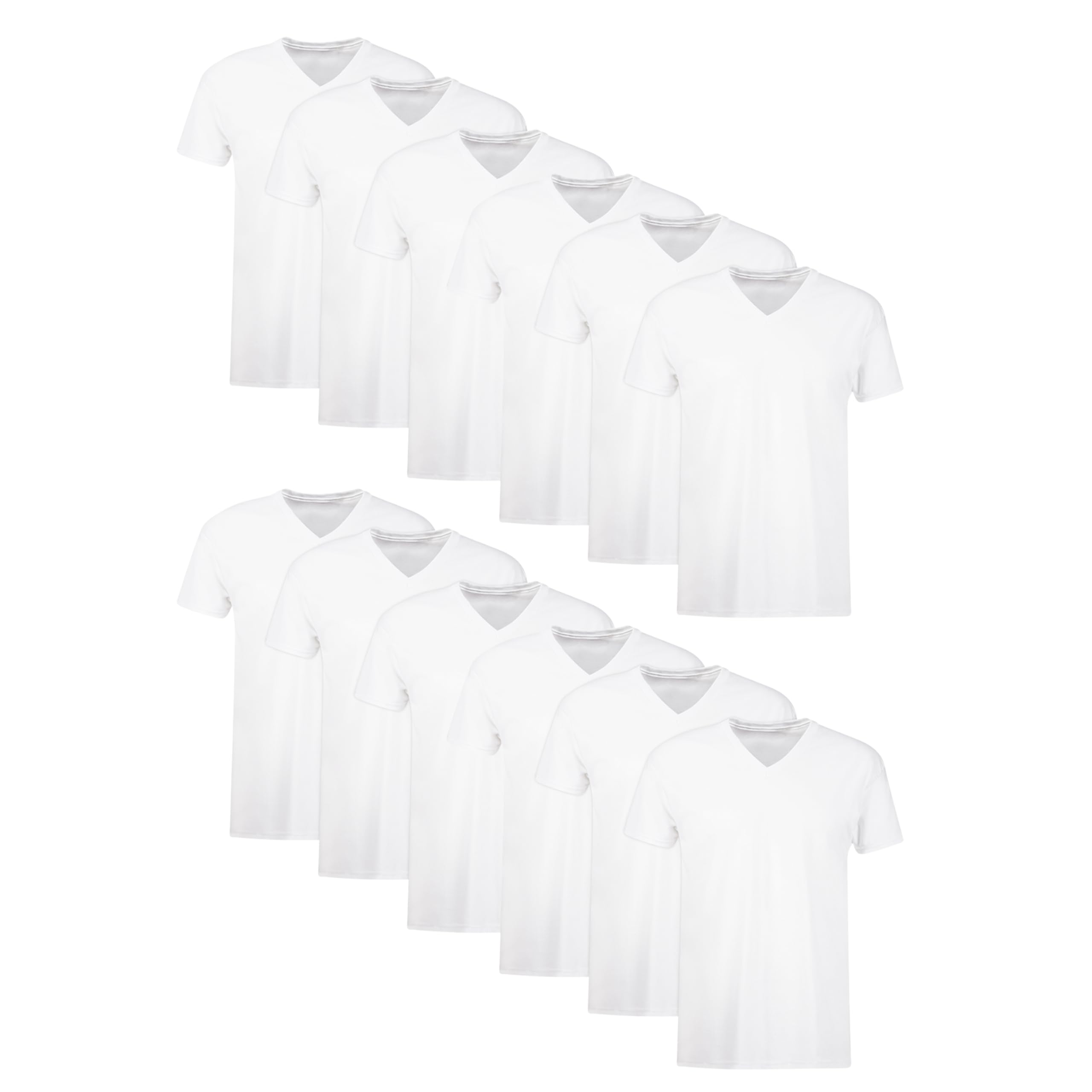 Hanes Men's Undershirts T-Shirt Pack, V-Neck Cotton Tees for Men, Moisture-Wicking, Odor Control, White Multi-Pack