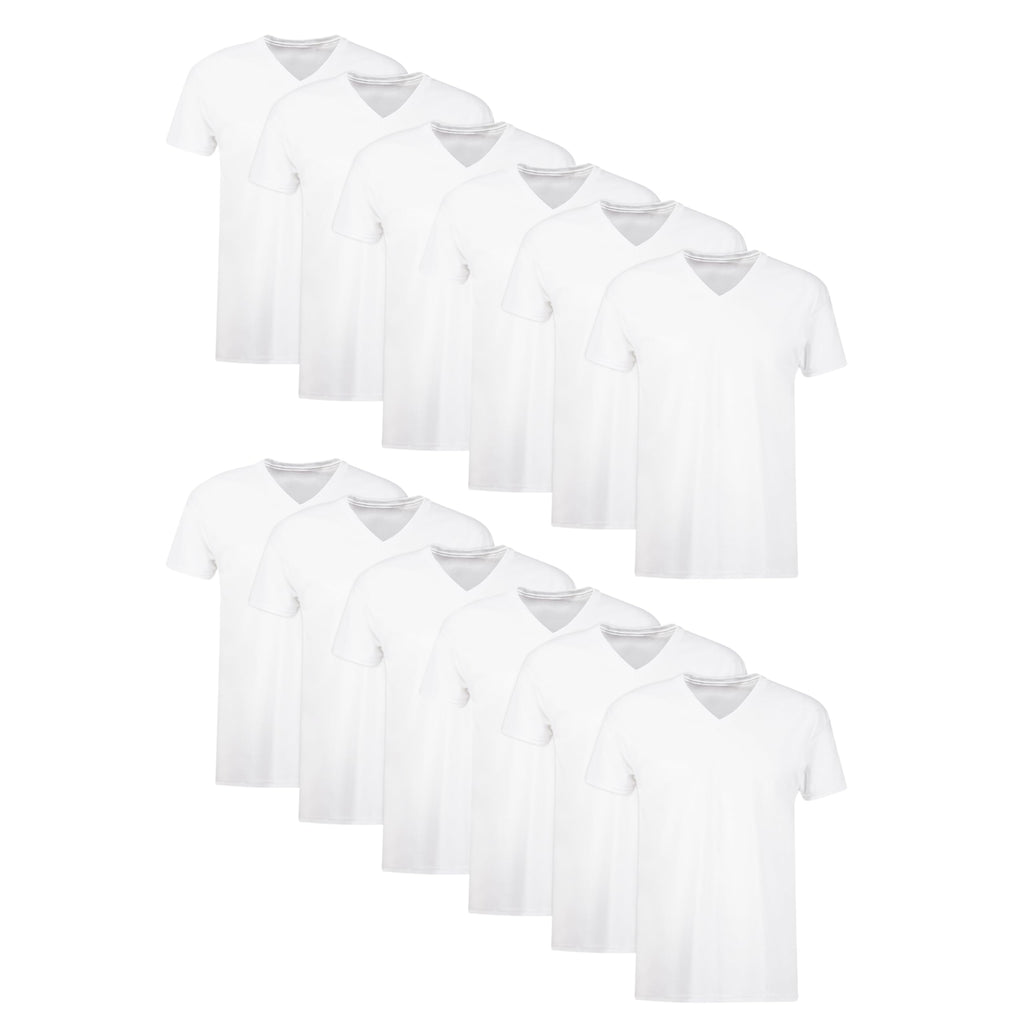 Hanes Men's Undershirts T-Shirt Pack, V-Neck Cotton Tees for Men, Moisture-Wicking, Odor Control, White Multi-Pack